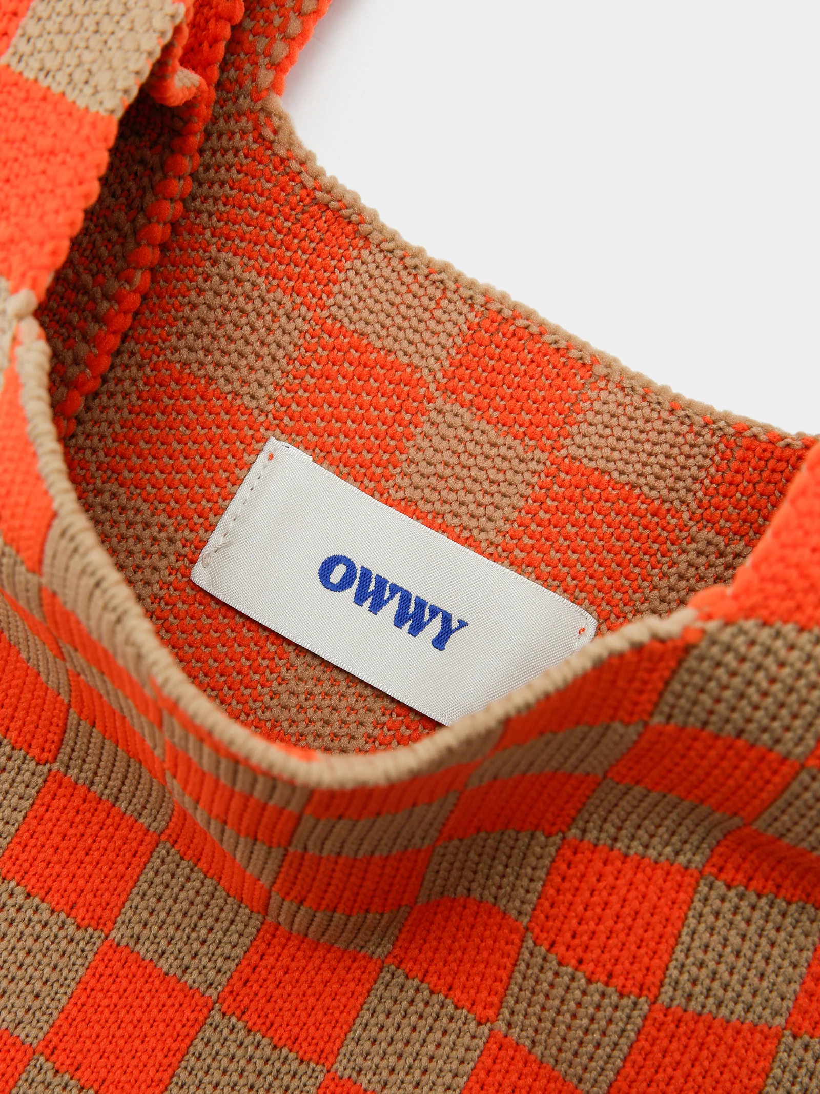 Check Knit Tote Bag - Image 2