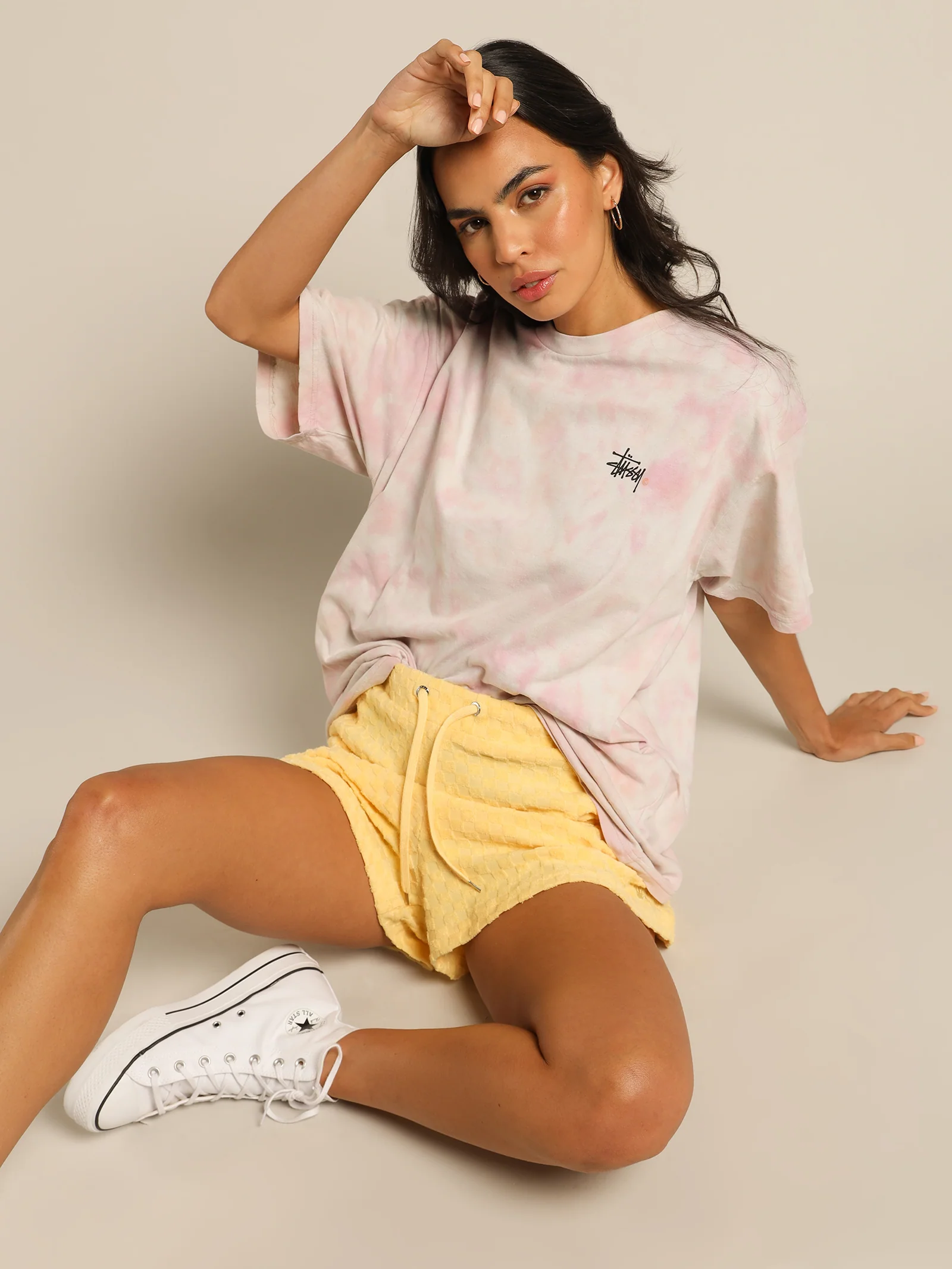 Check Terry High Waist Shorts - Image 2
