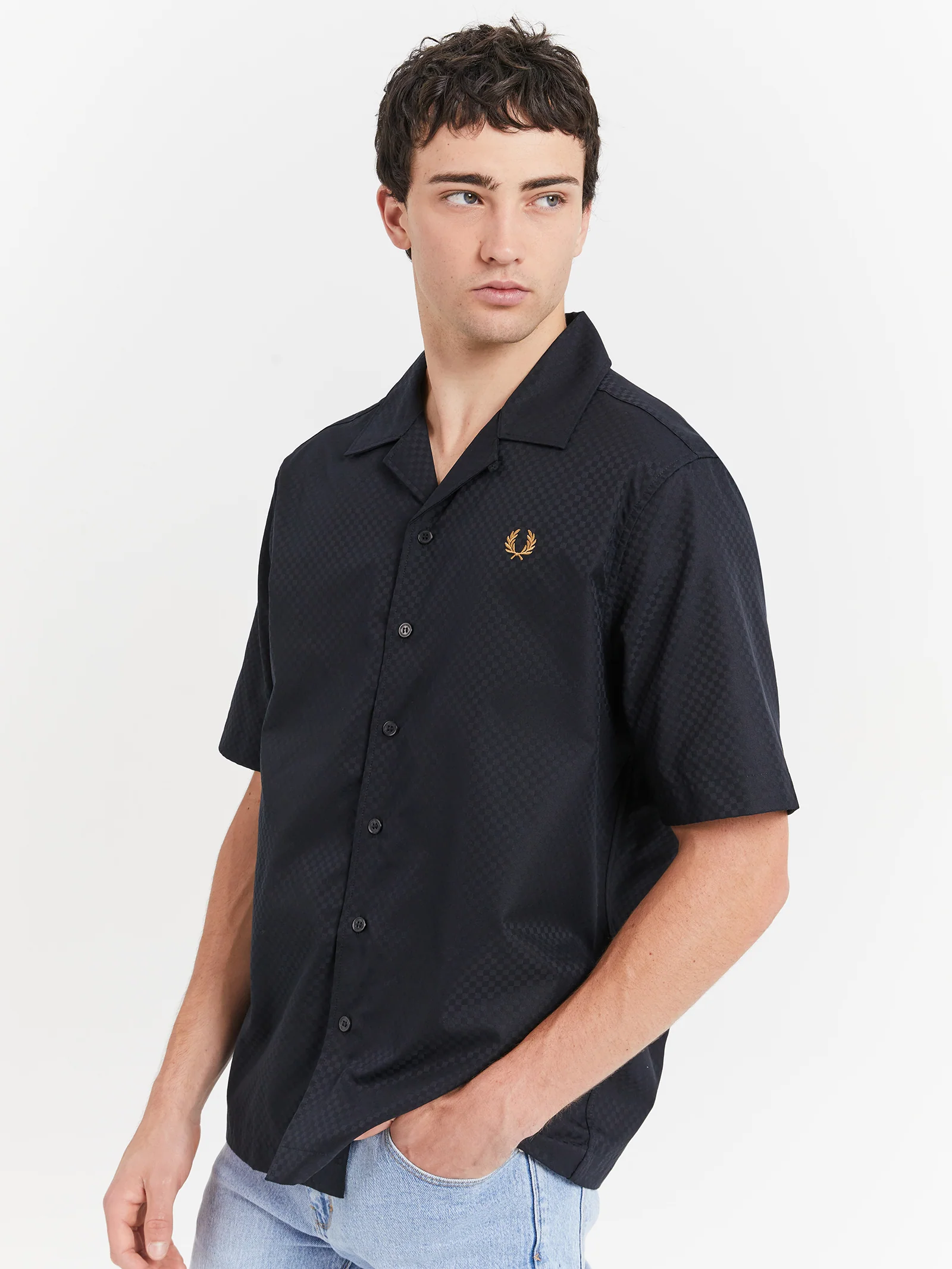 Chequerboard Revere Collar Shirt - Image 3