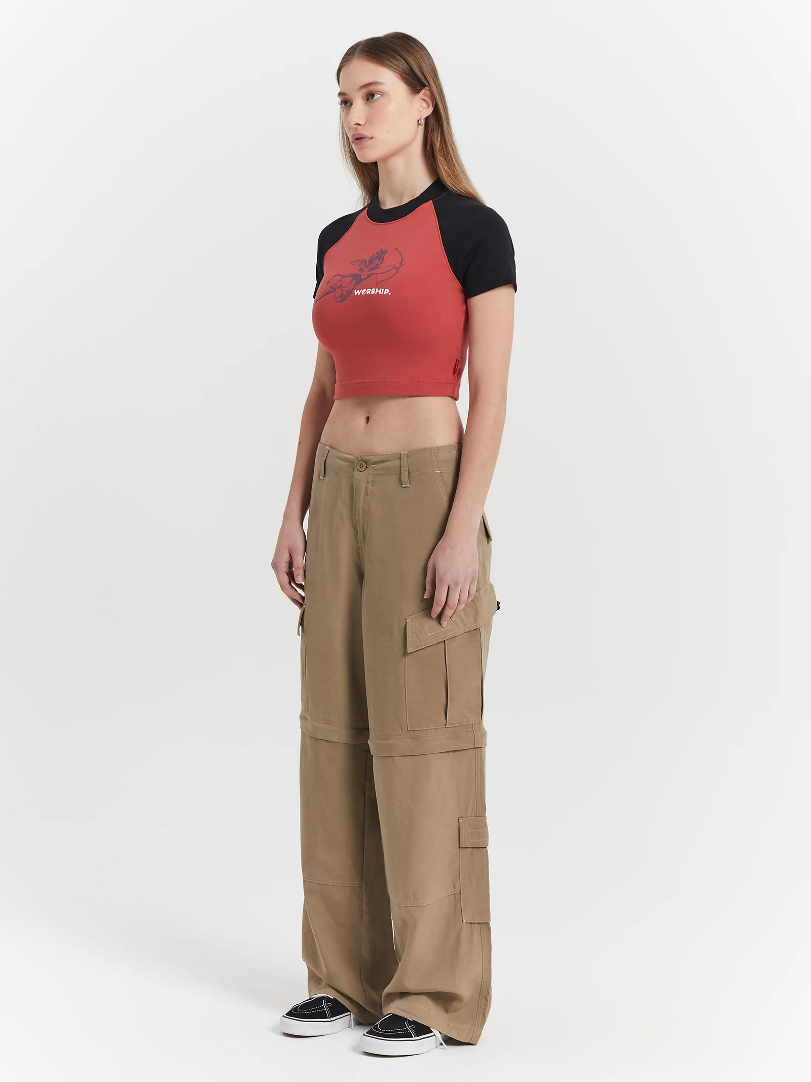 Cherub Raglan Micro Crop T-Shirt - Image 2