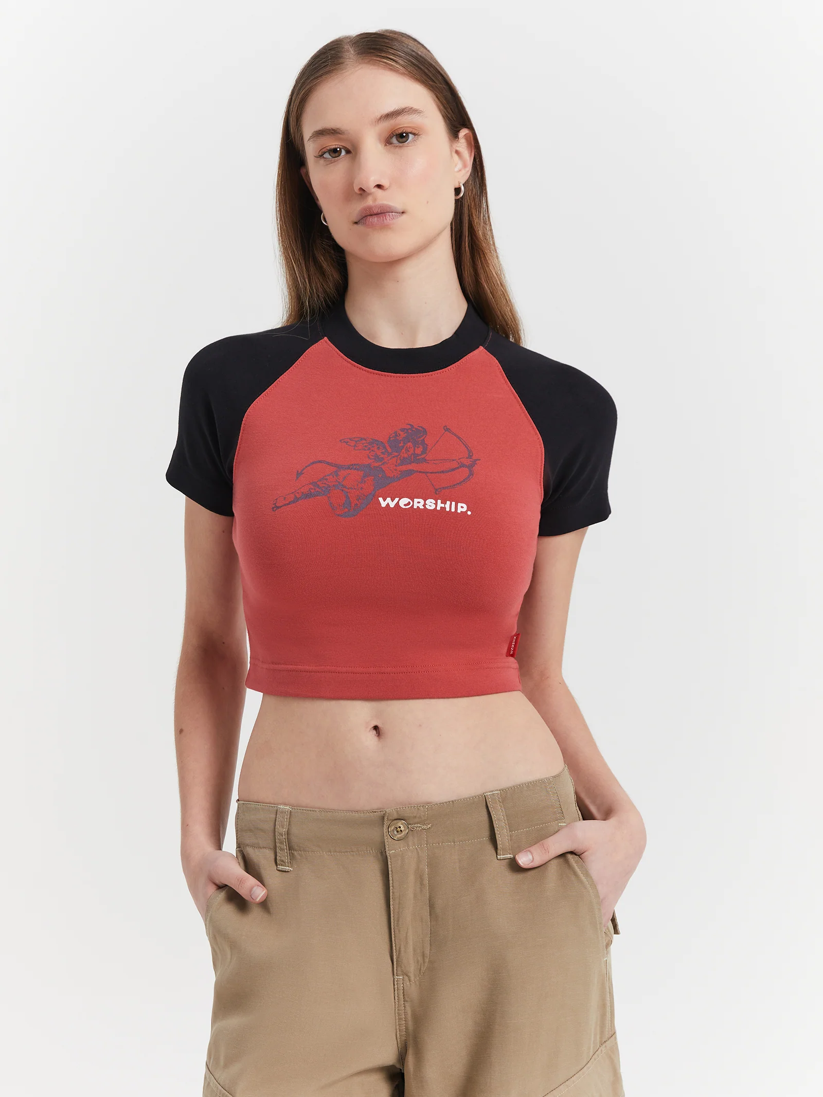 Cherub Raglan Micro Crop T-Shirt - Image 3