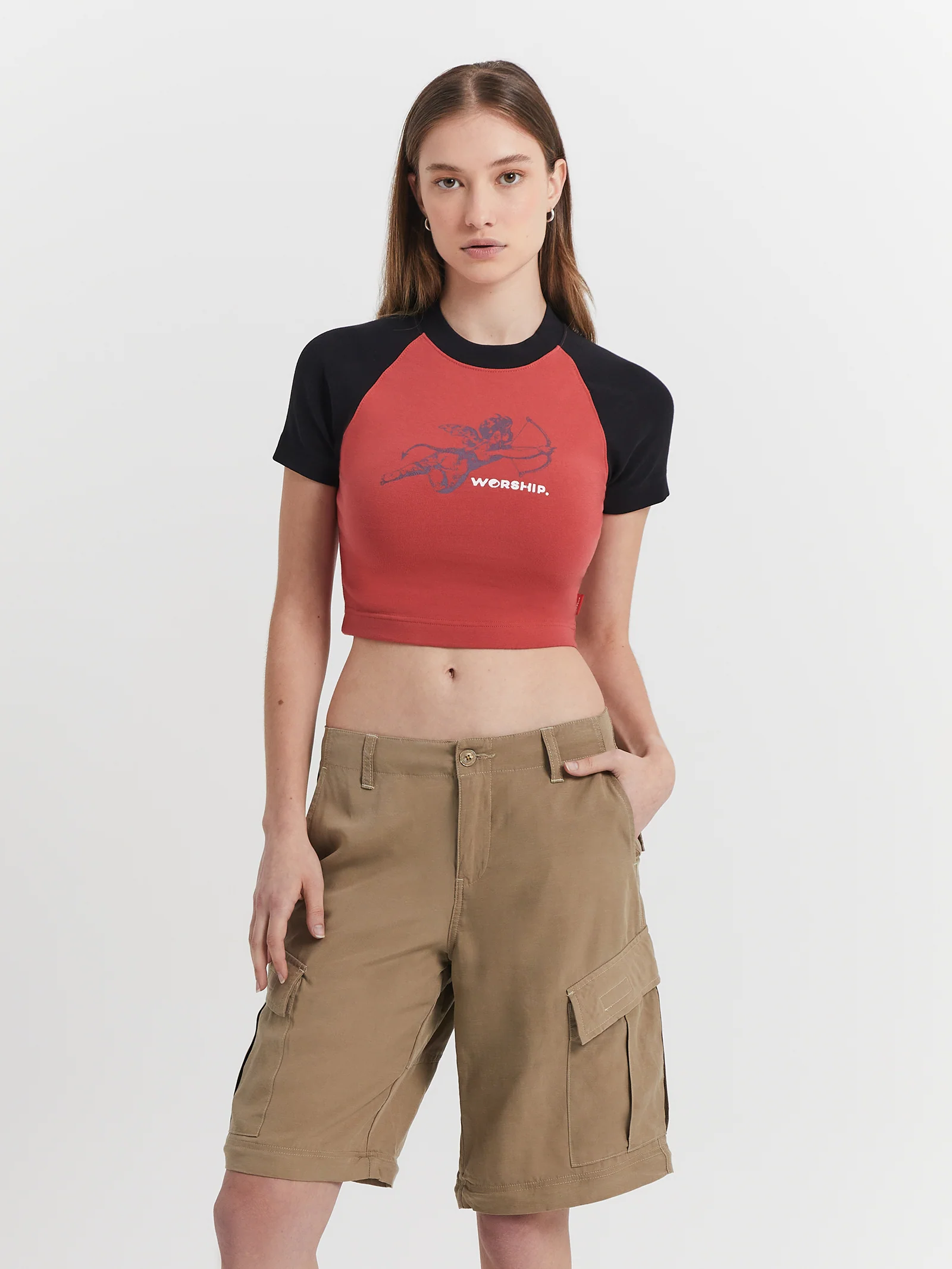 Cherub Raglan Micro Crop T-Shirt - Image 4