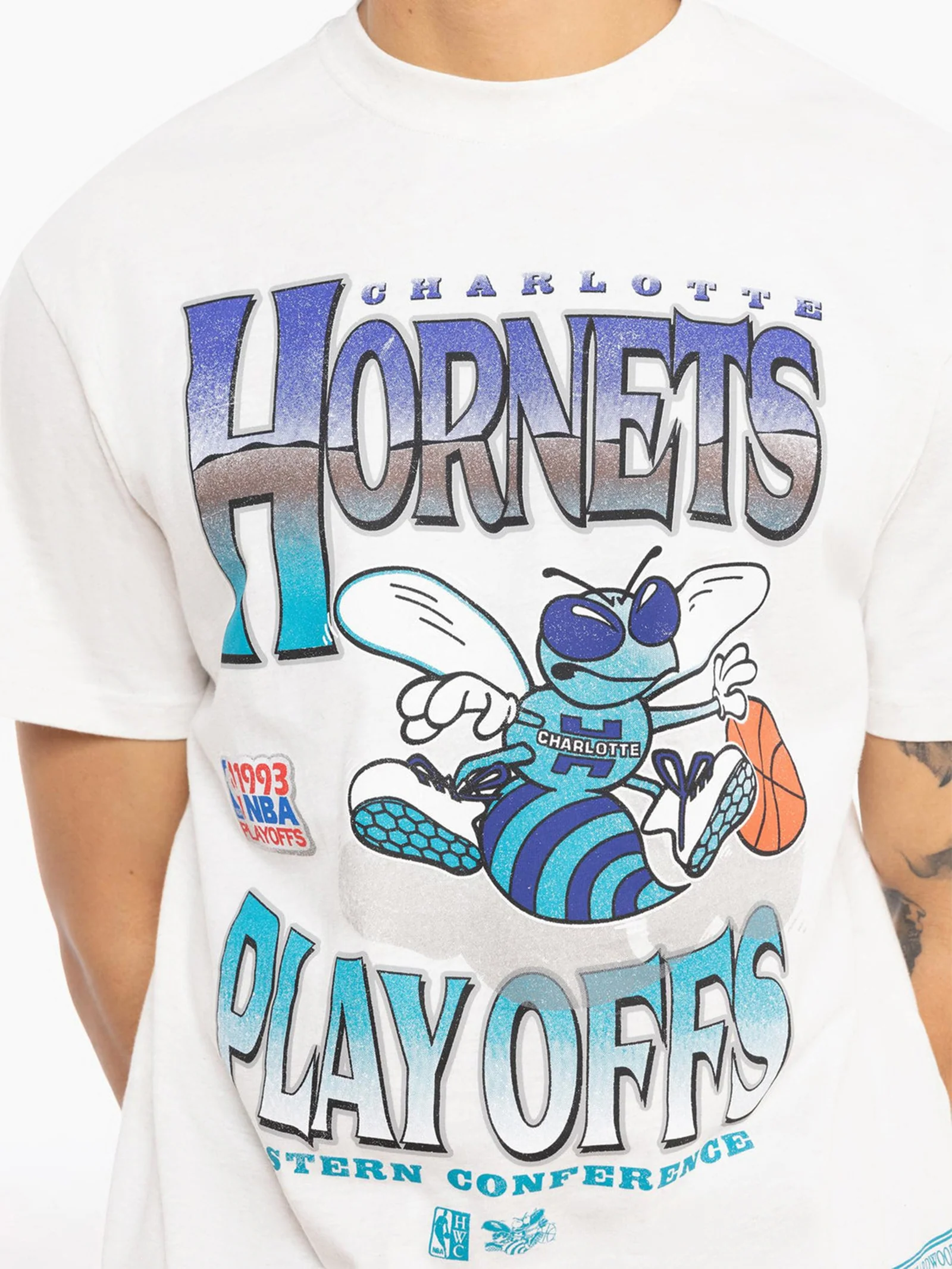 Chrome Hornets 1993 NBA Playoffs T-Shirt - Image 2