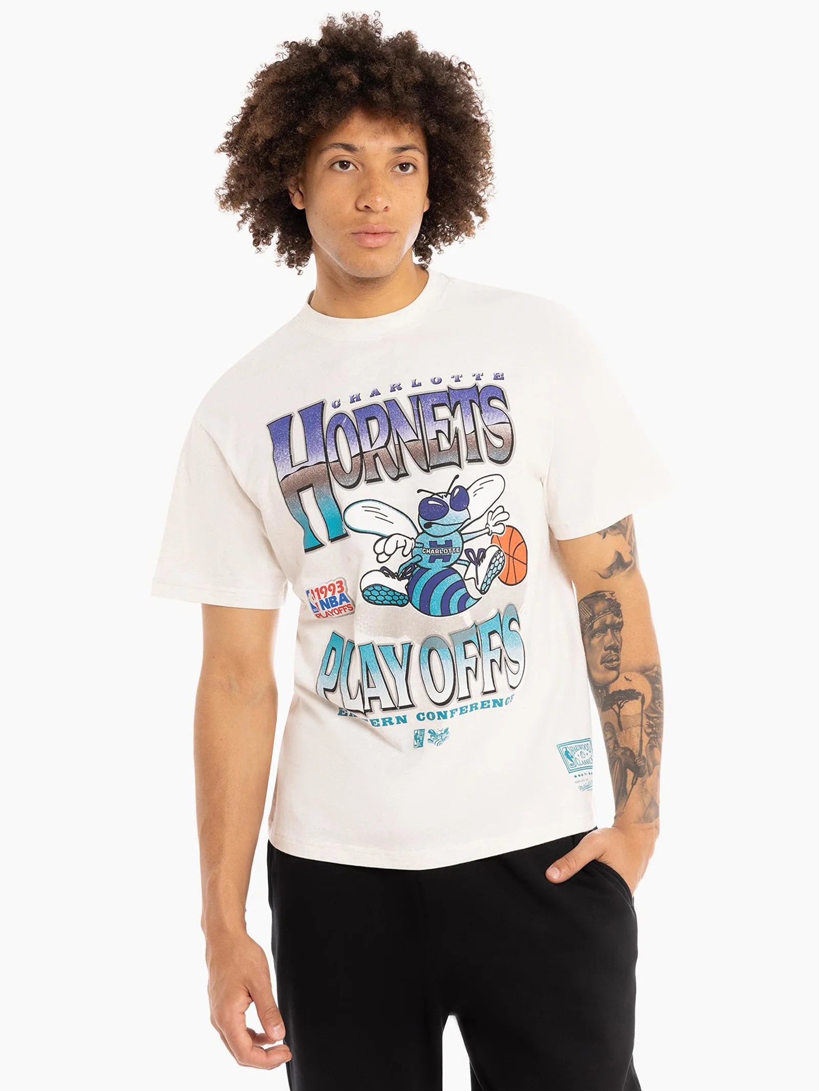 Chrome Hornets 1993 NBA Playoffs T-Shirt - Image 3