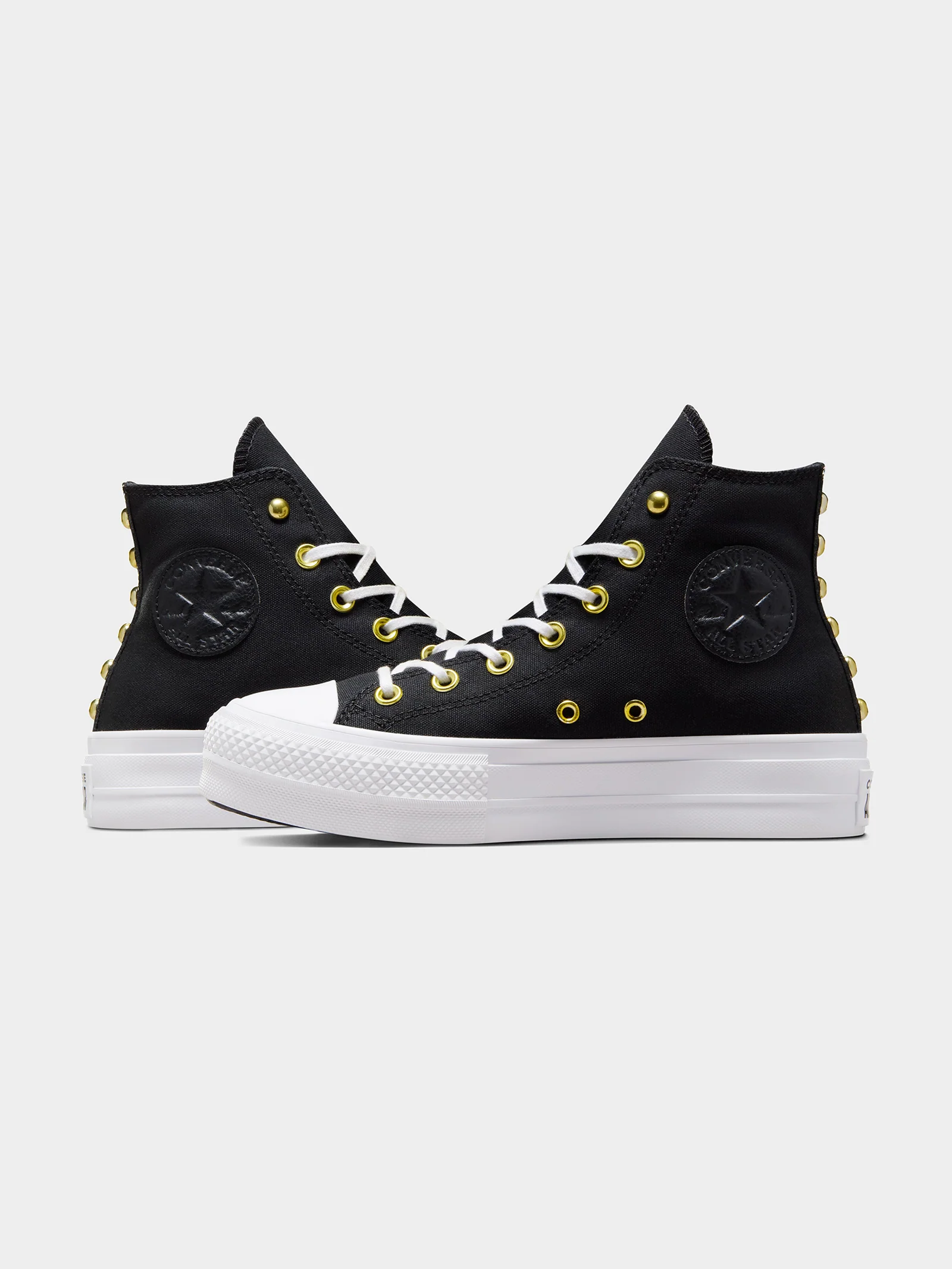 Womens Chuck Taylor All Star Lift Star Studded High Top Sneakers - Image 3