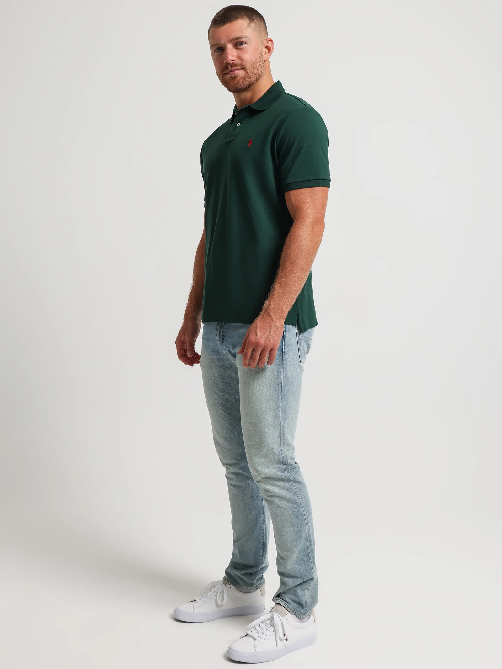 Classic Fit Mesh Polo Shirt - Image 4