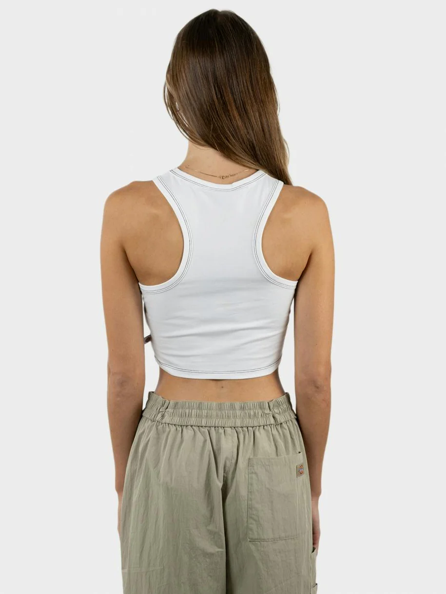 Classic Logo Racer Front Cropped Tank - Image 4
