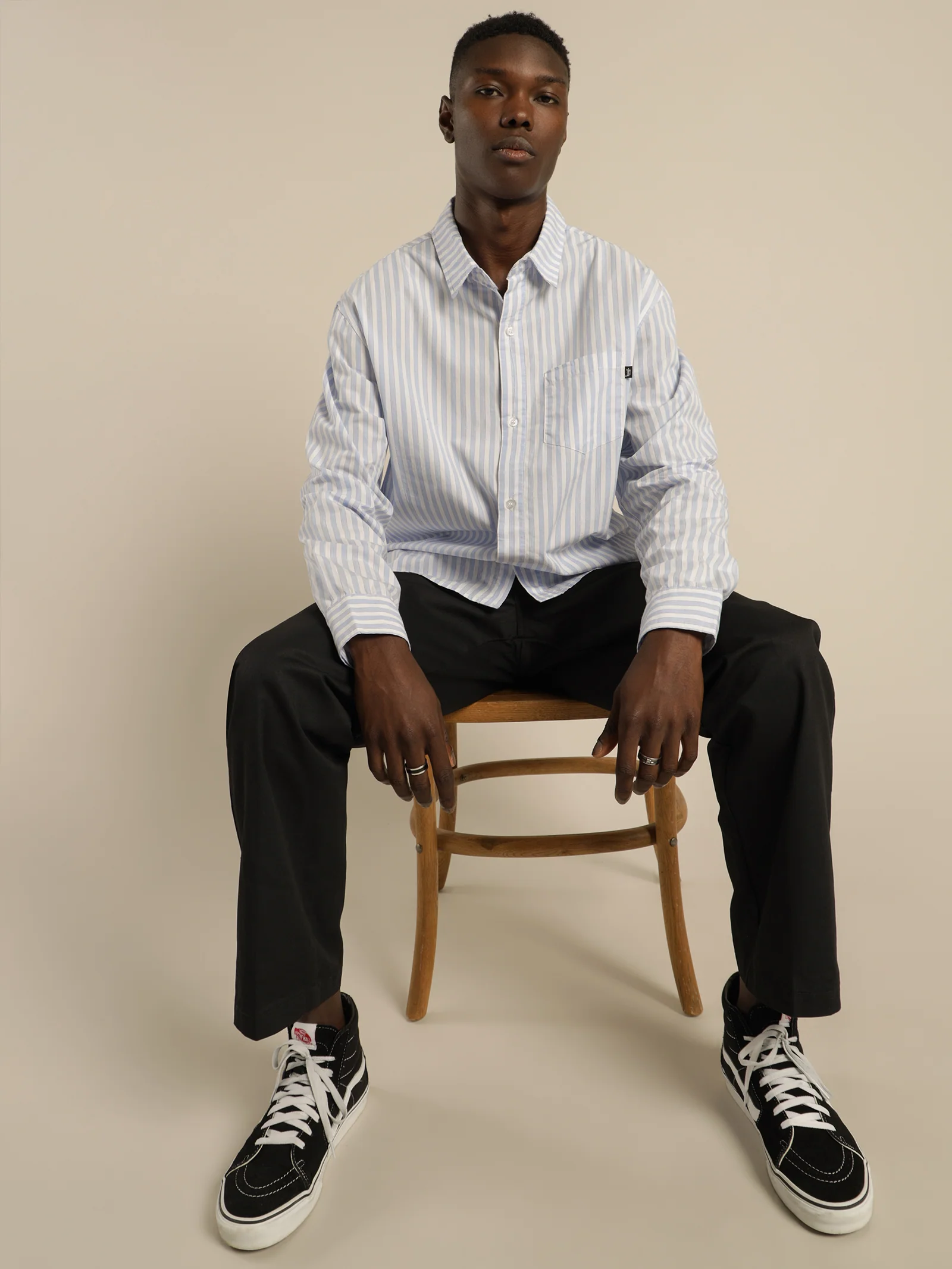 Classic Long Sleeve Stripe Shirt - Image 4