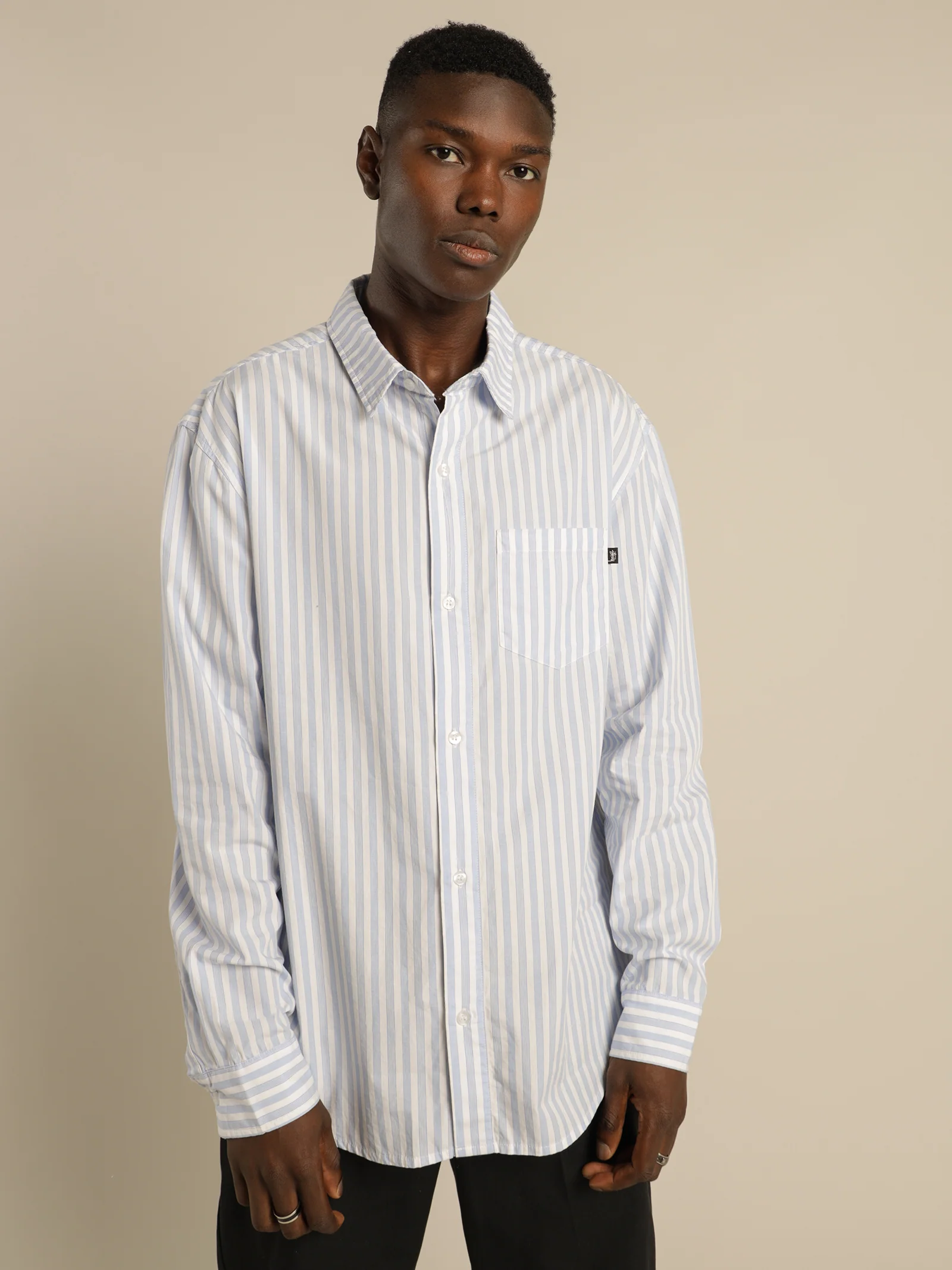 Classic Long Sleeve Stripe Shirt - Image 5