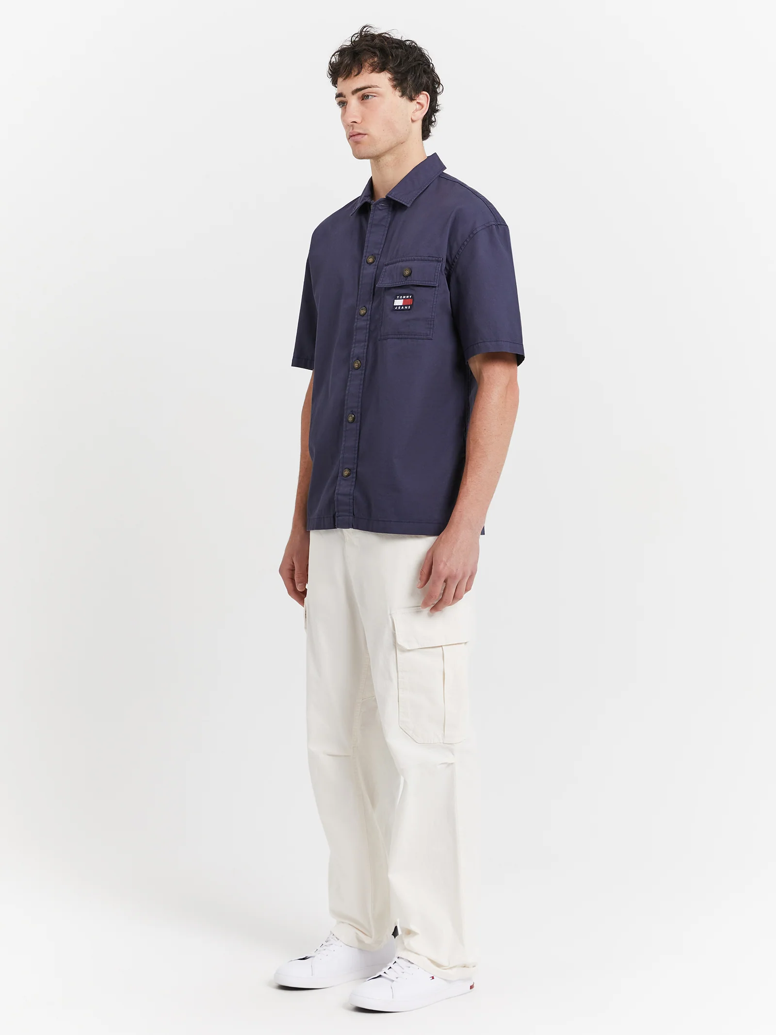 Classic Solid Short Sleeve Overshirt - Image 4