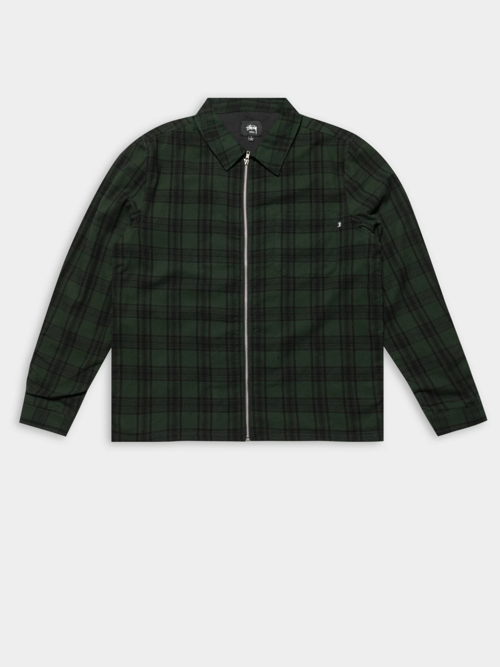Classic Zip Up Plaid Shirt Jacket - Image 9