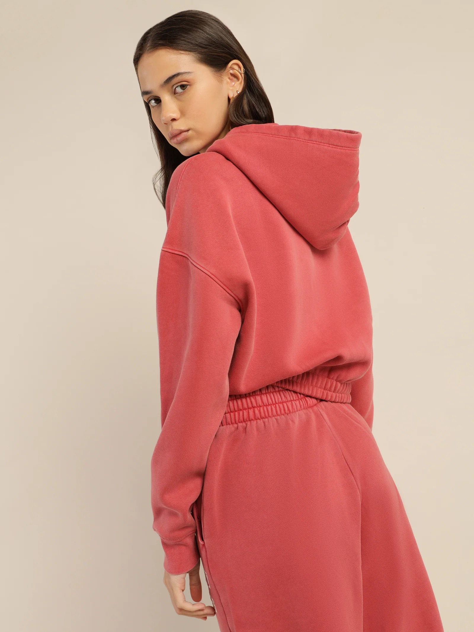 College Cropped Quarter-Zip Hoodie - Image 5