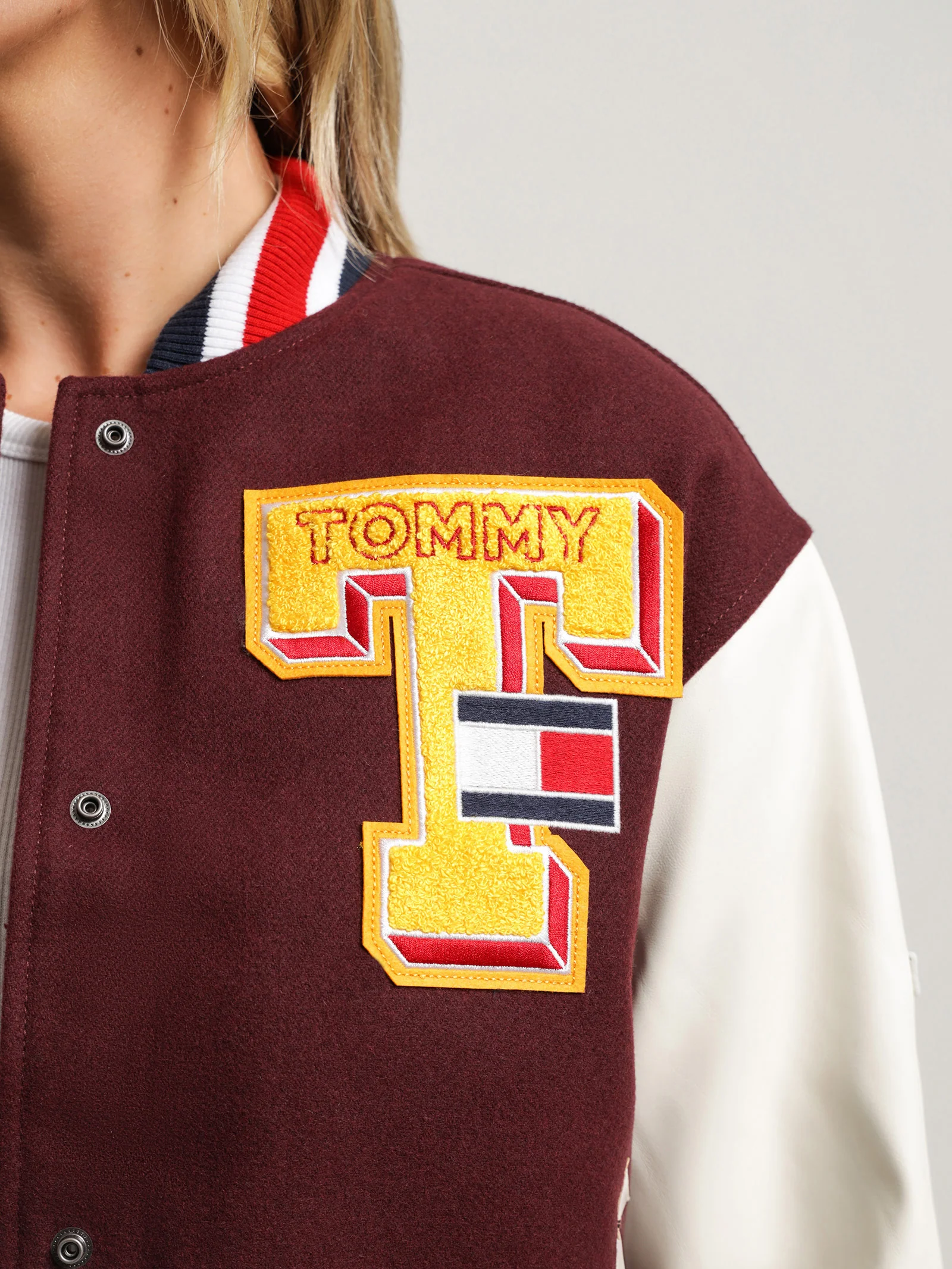College Oversized Fit Letterman Jacket - Image 3