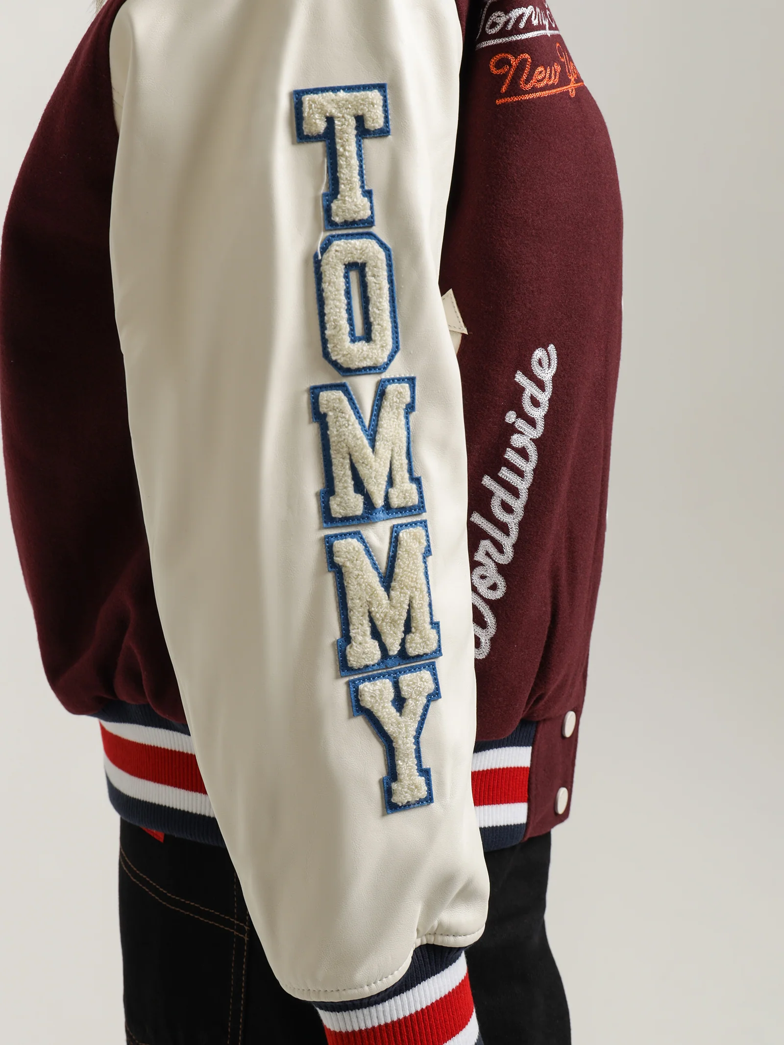 College Oversized Fit Letterman Jacket - Image 4