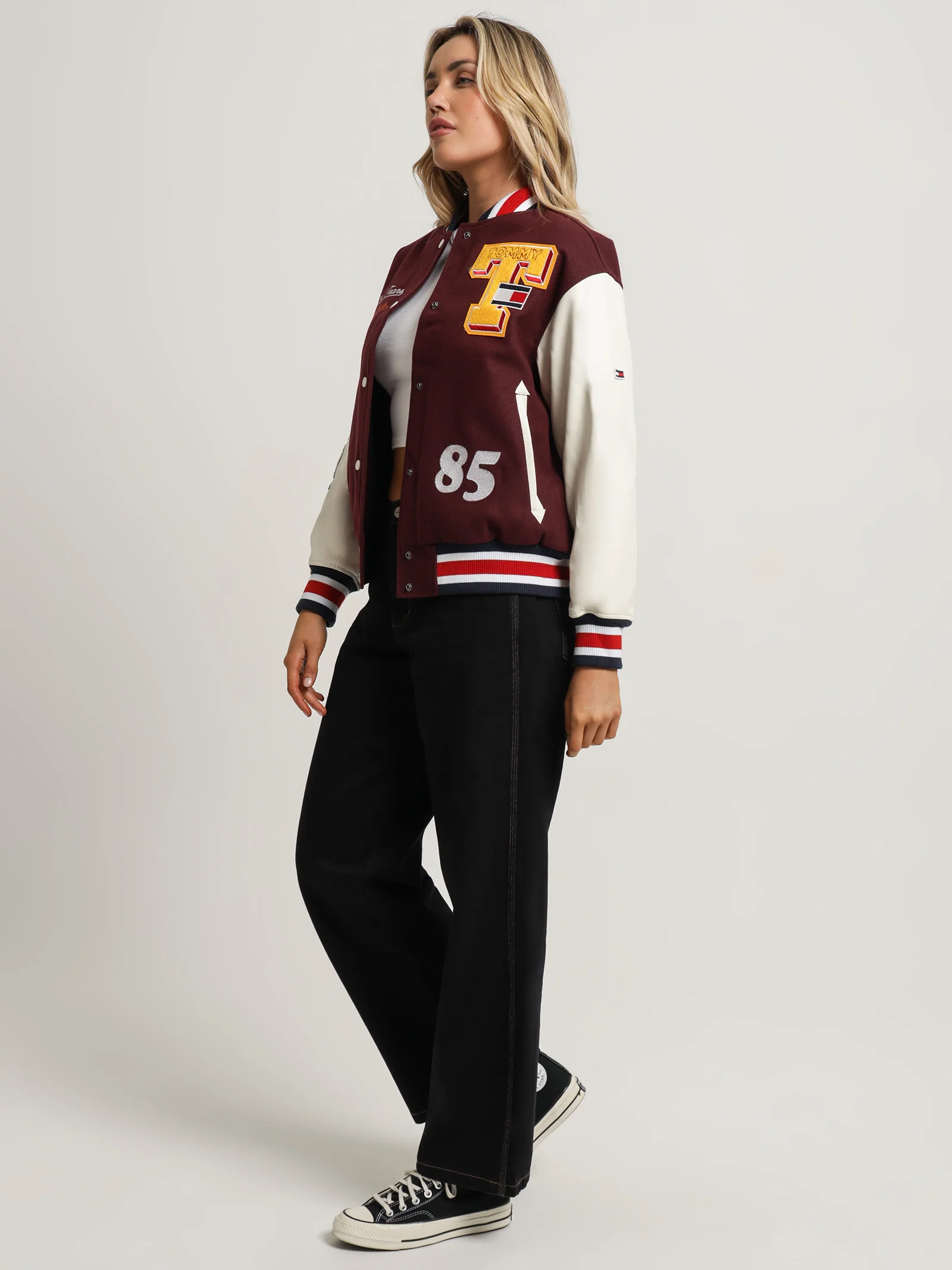 College Oversized Fit Letterman Jacket - Image 5