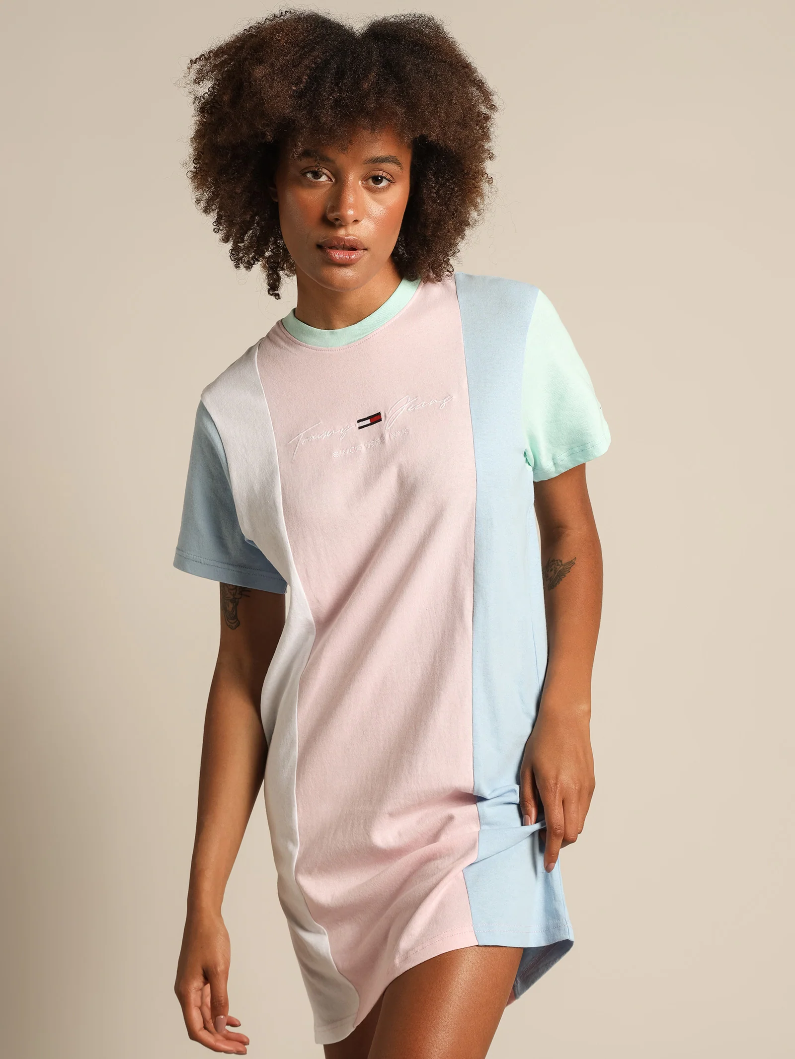 Color Block T-Shirt Dress - Image 3