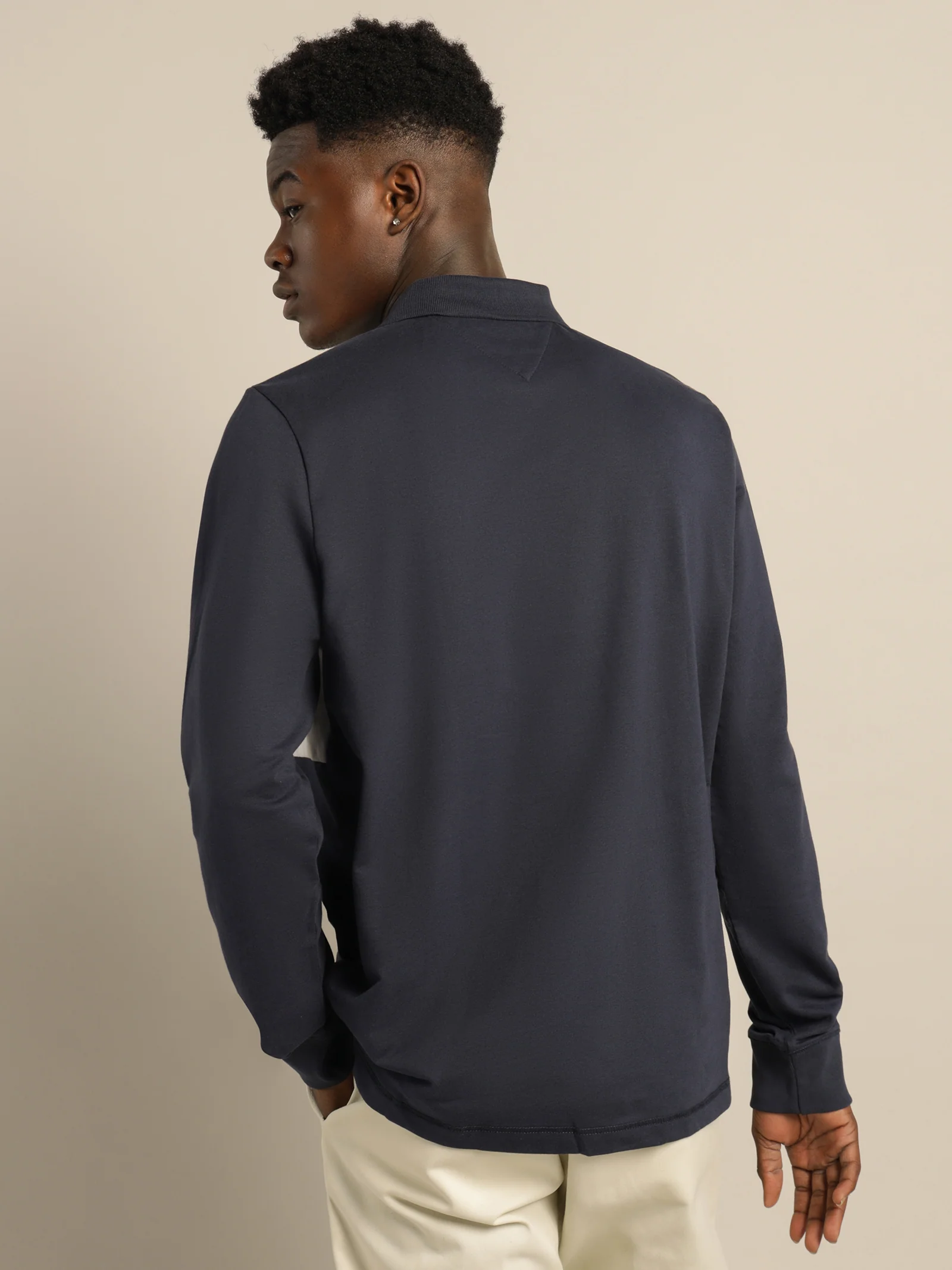 Colour Block Long Sleeve Regular Fit Polo - Image 6