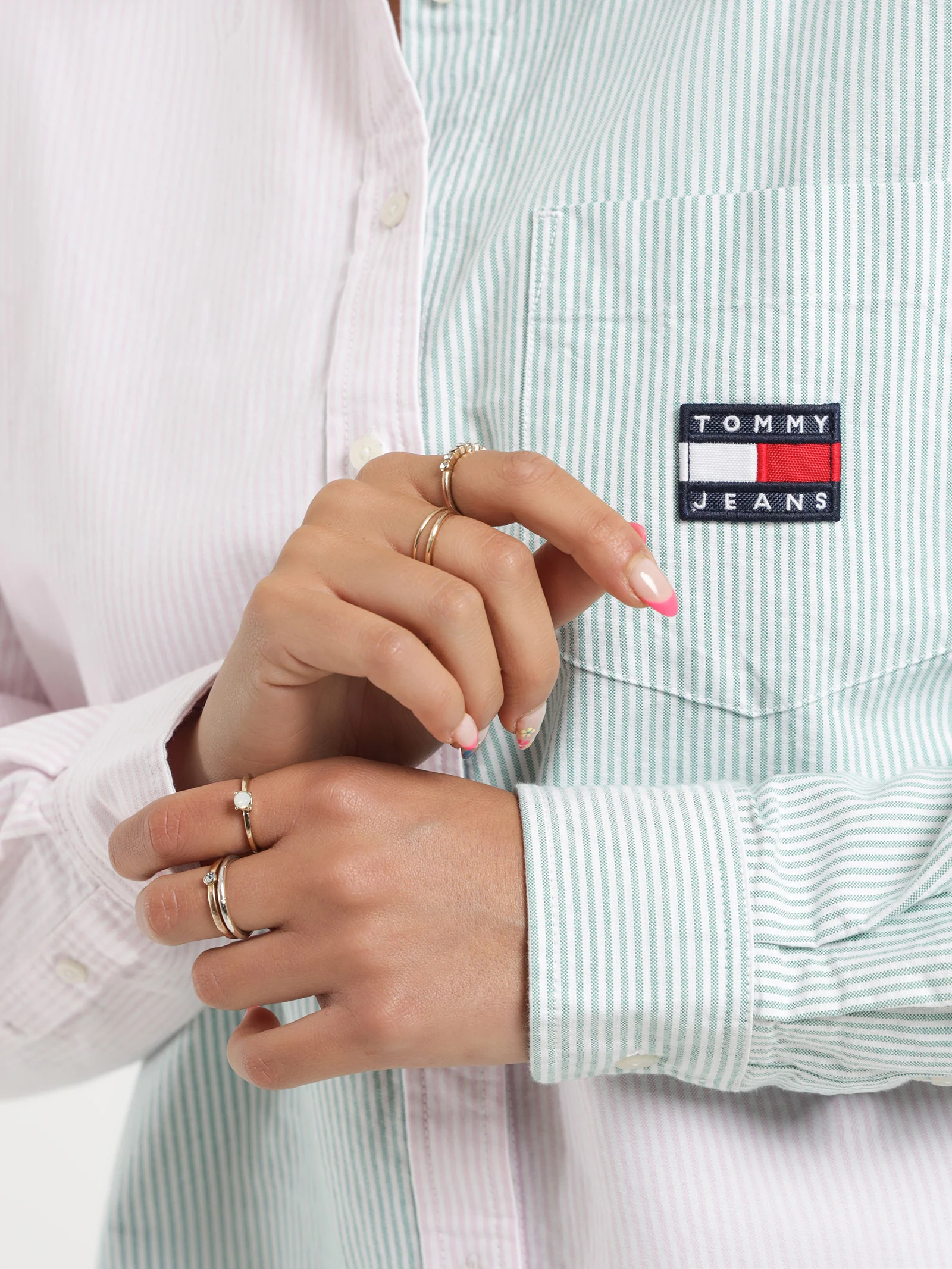 Colourblock Stripe Boyfriend Shirt - Image 4