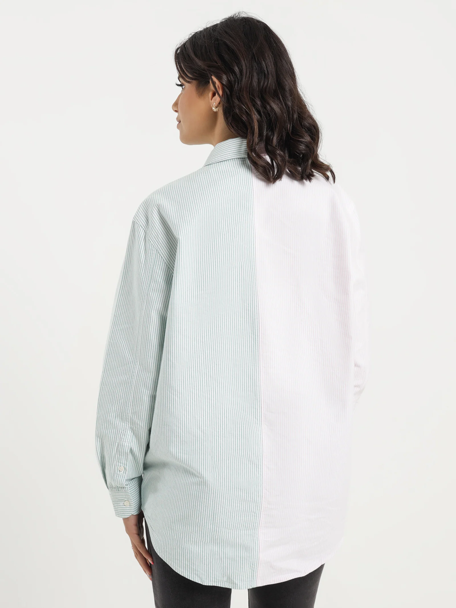 Colourblock Stripe Boyfriend Shirt - Image 5