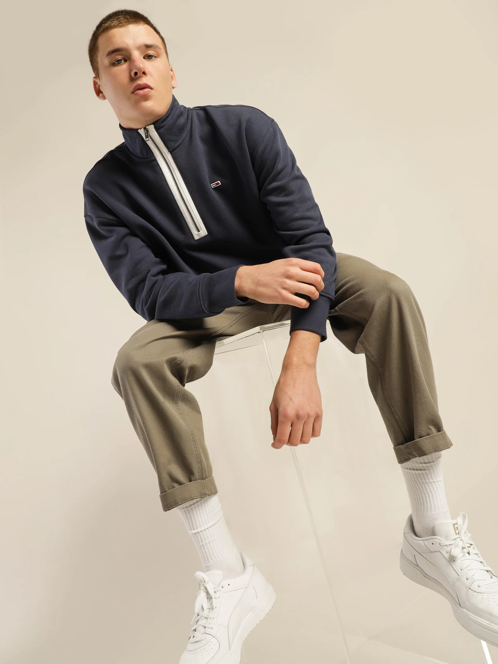 Contrast Zip Mock - Image 2