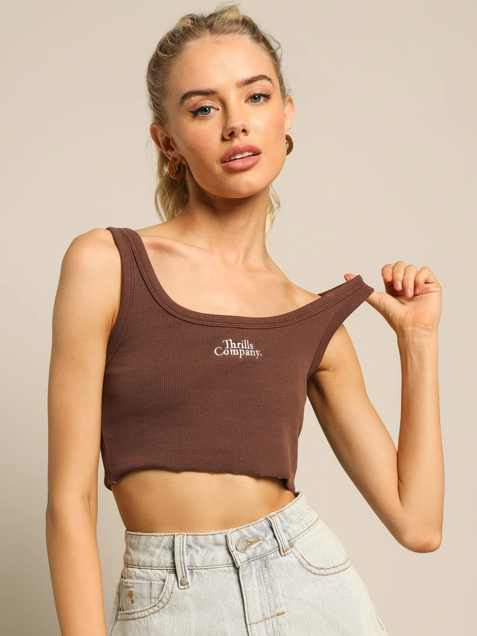 Contrasting Stack Crop Retro Tank - Image 2