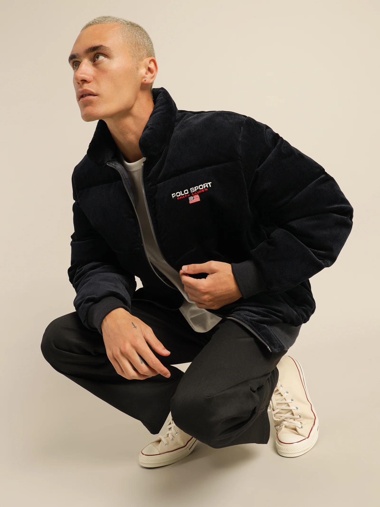 Cord Puffer Insulated Bomber Jacket - Image 4