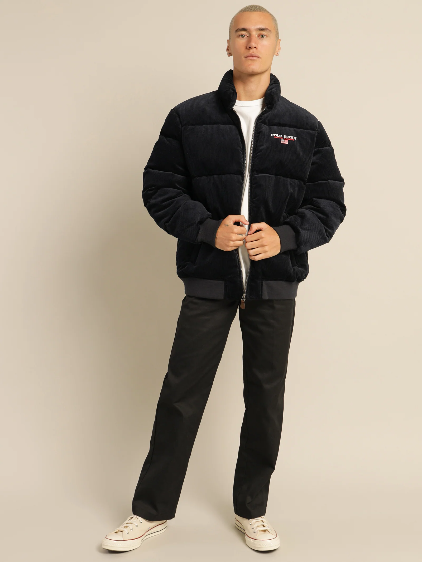 Cord Puffer Insulated Bomber Jacket - Image 6