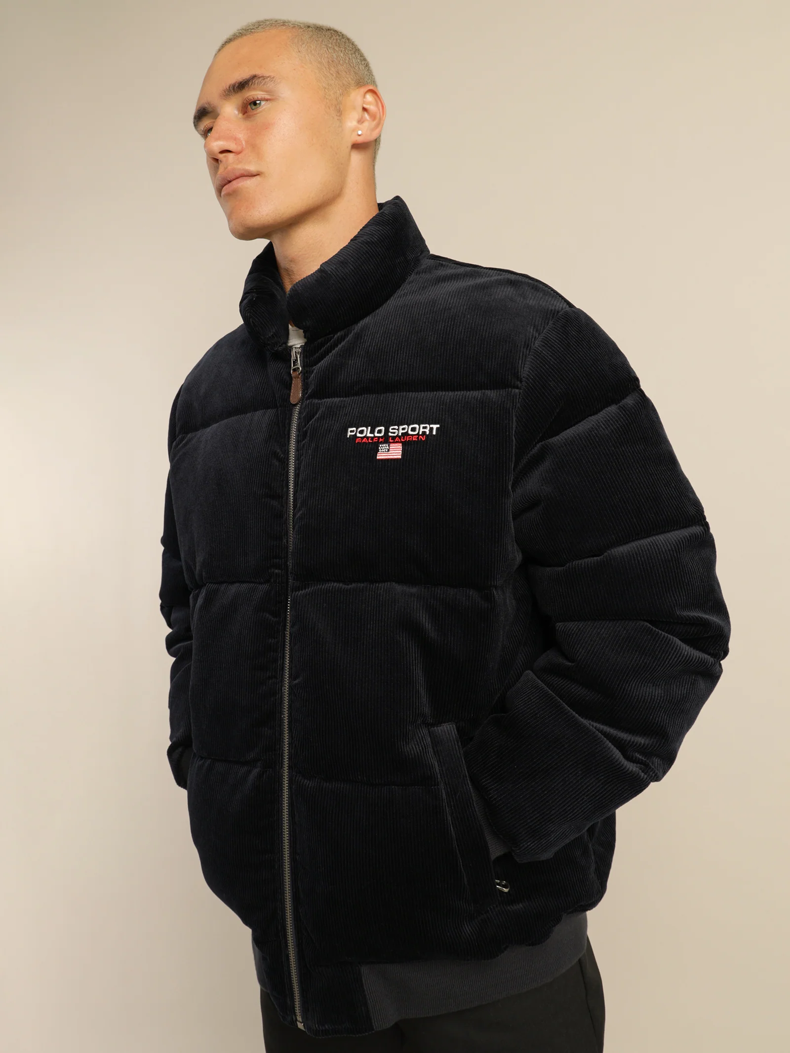 Cord Puffer Insulated Bomber Jacket - Image 7