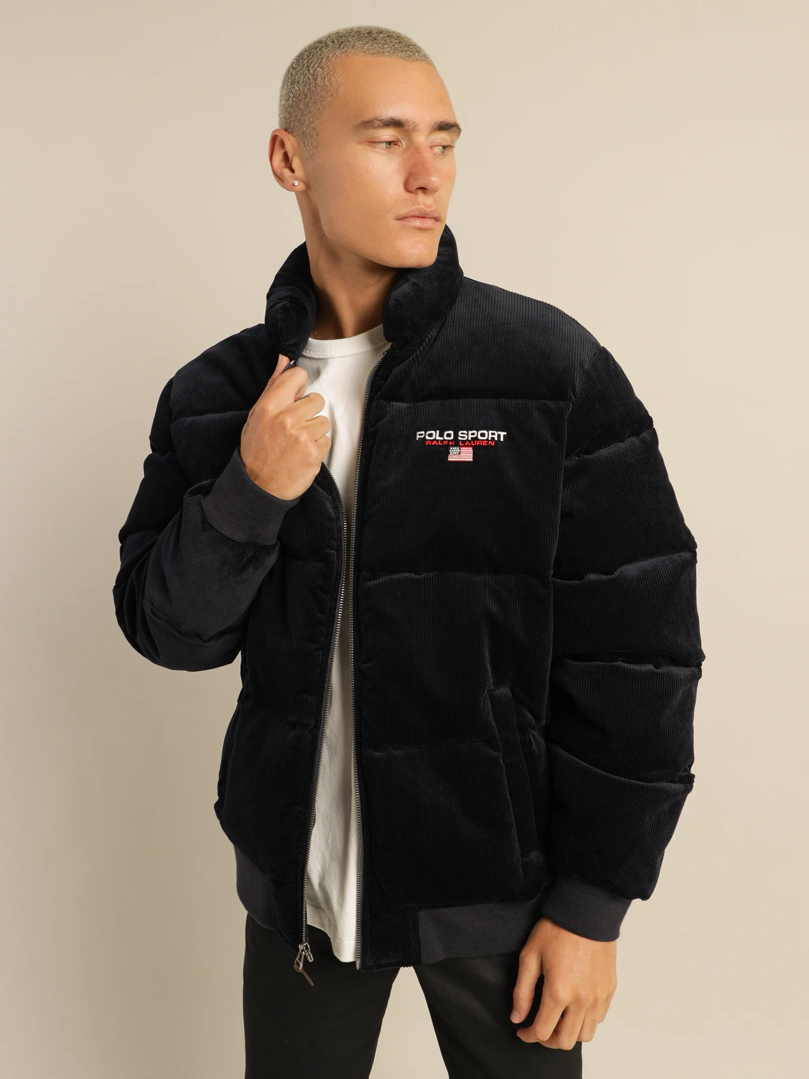 Cord Puffer Insulated Bomber Jacket - Image 8