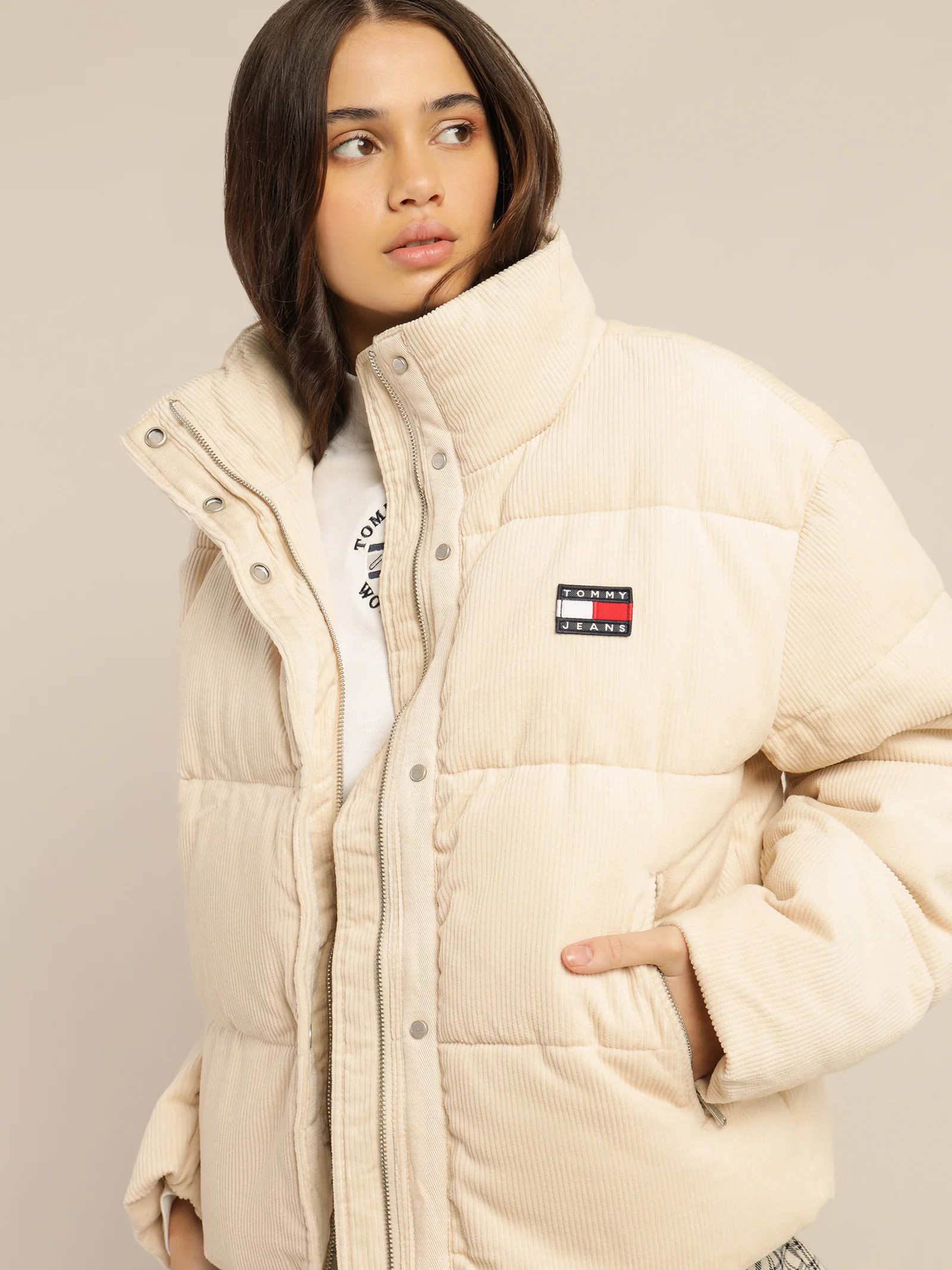 Corduroy Padded Puffer Jacket - Image 7