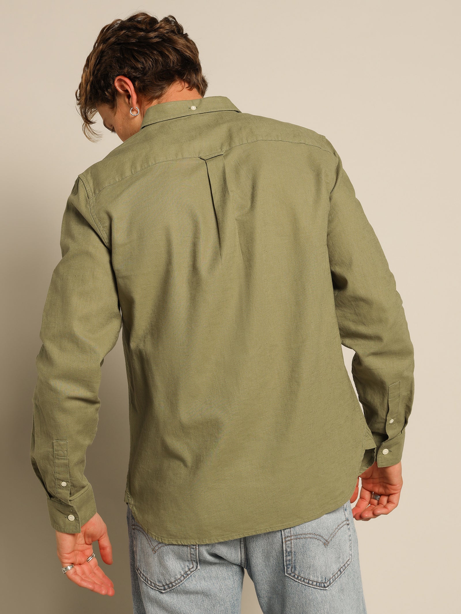 Cotton Linen Long Sleeve Shirt - Image 7