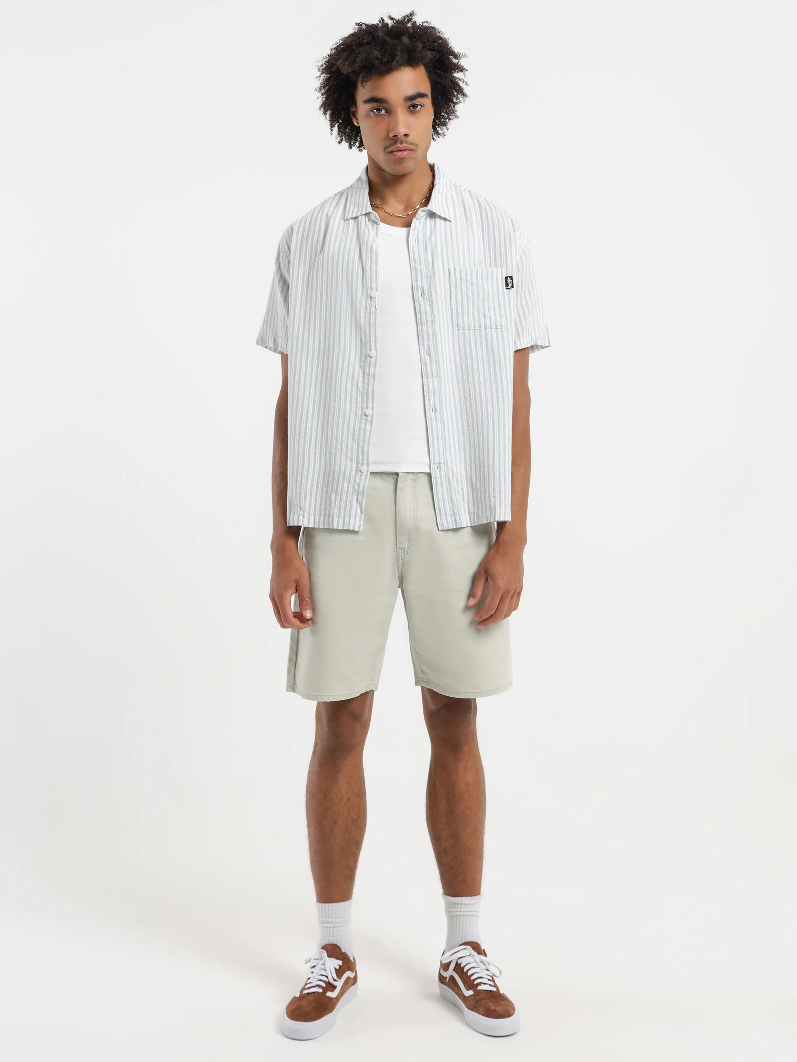 Cotton Stripe Short Sleeve Shirt - Image 3
