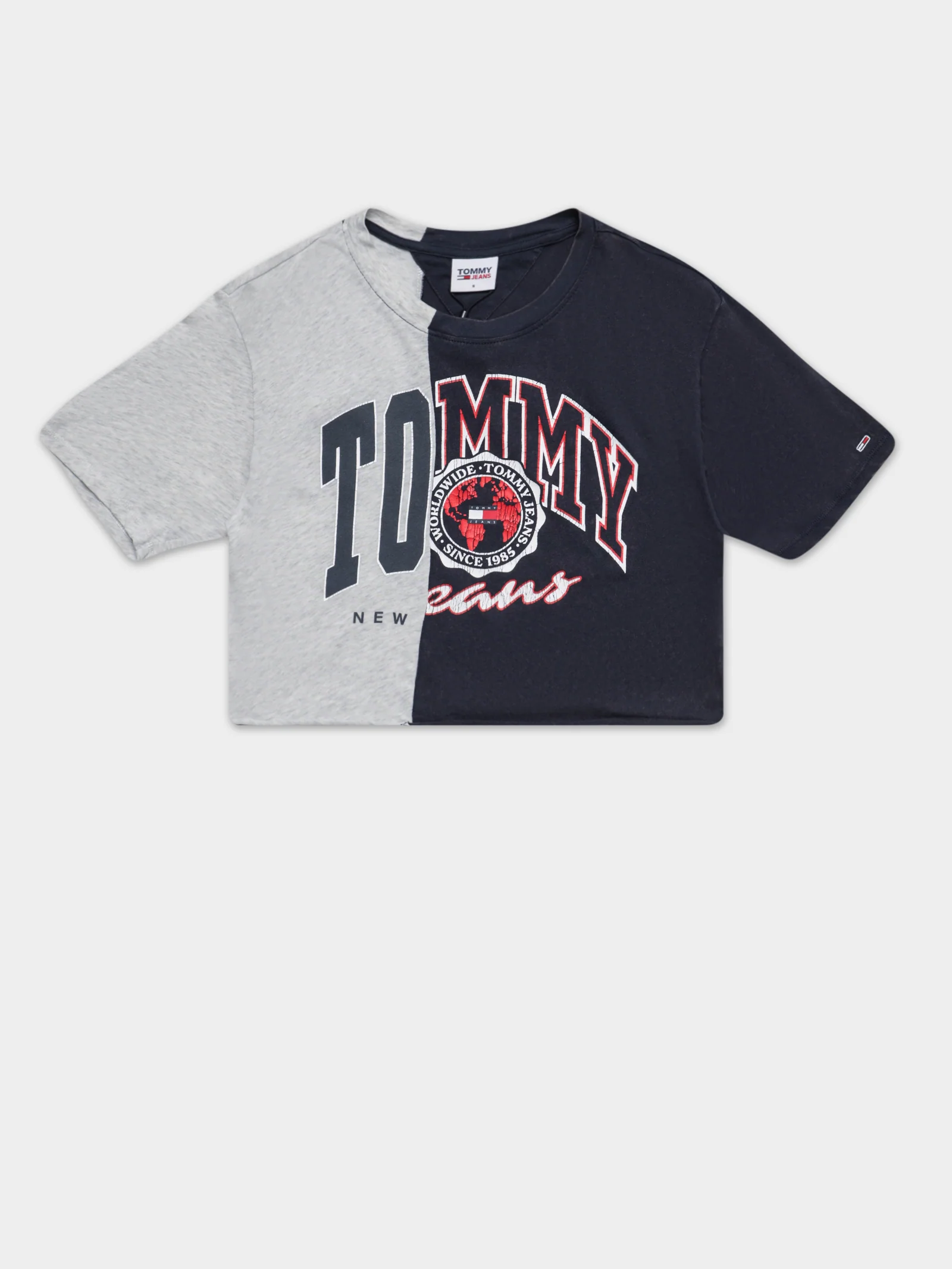 Crop College Splicing Short Sleeve T-Shirt - Image 7