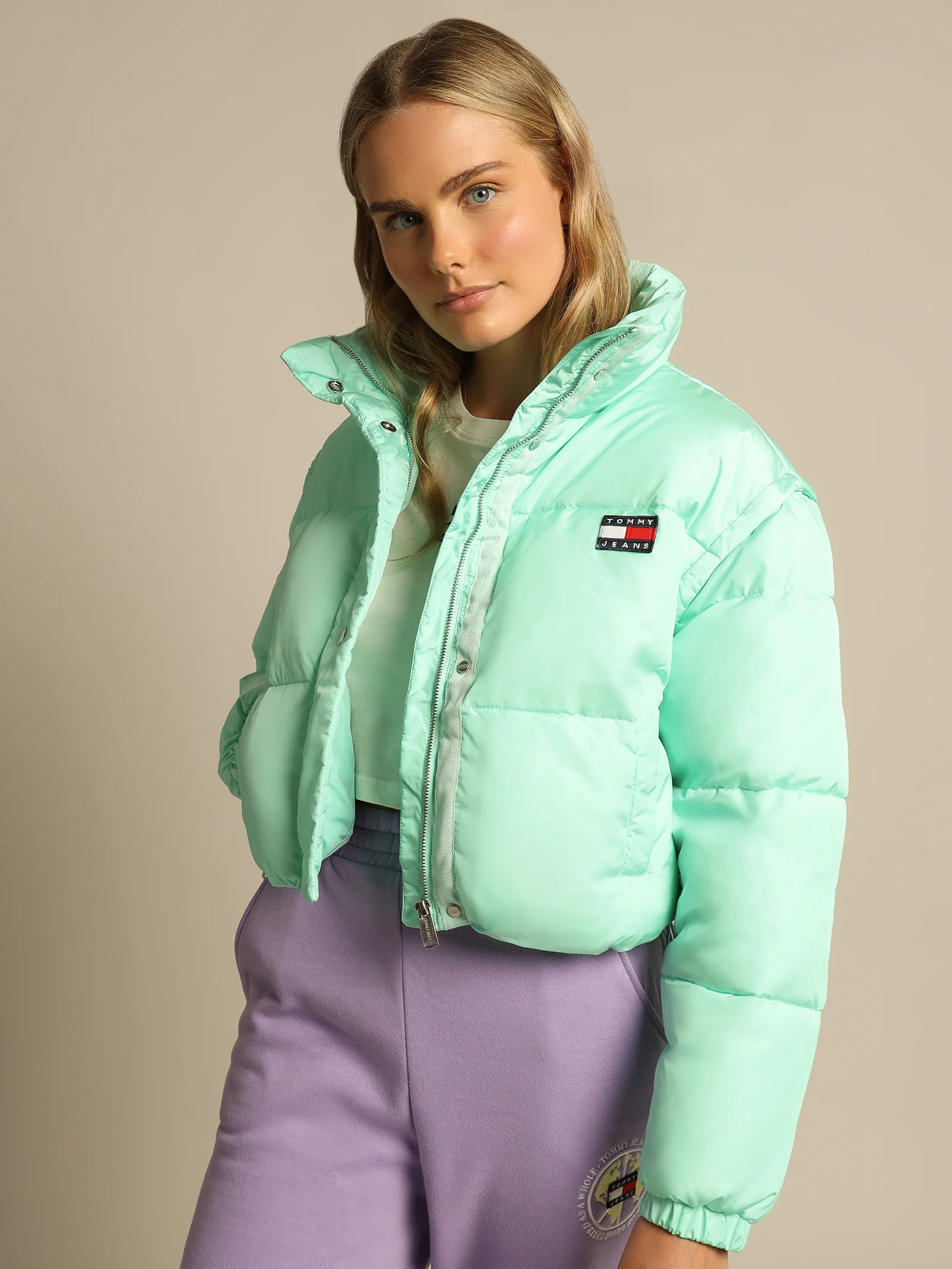 Crop Convertible Vest Puffer Jacket - Image 3