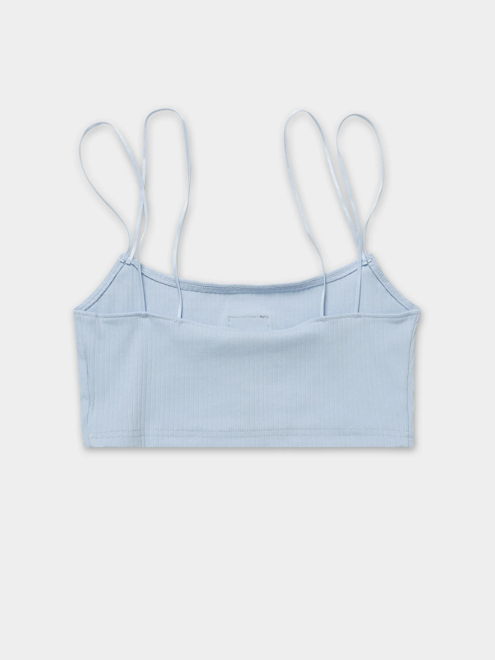 Crop Rib Badge Double Strap Tank Top - Image 9