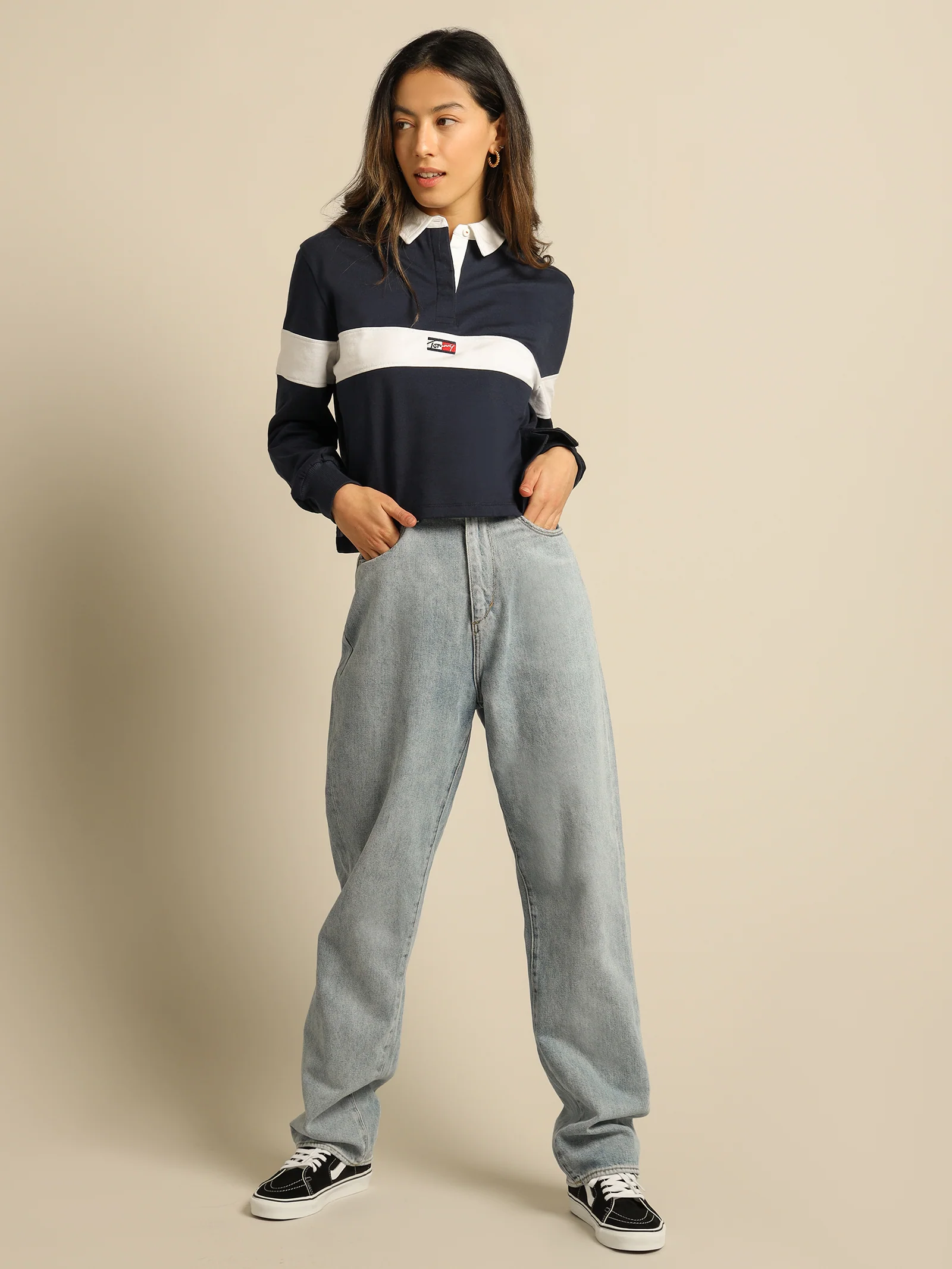 Crop Tiny Tommy Long Sleeve Polo - Image 4