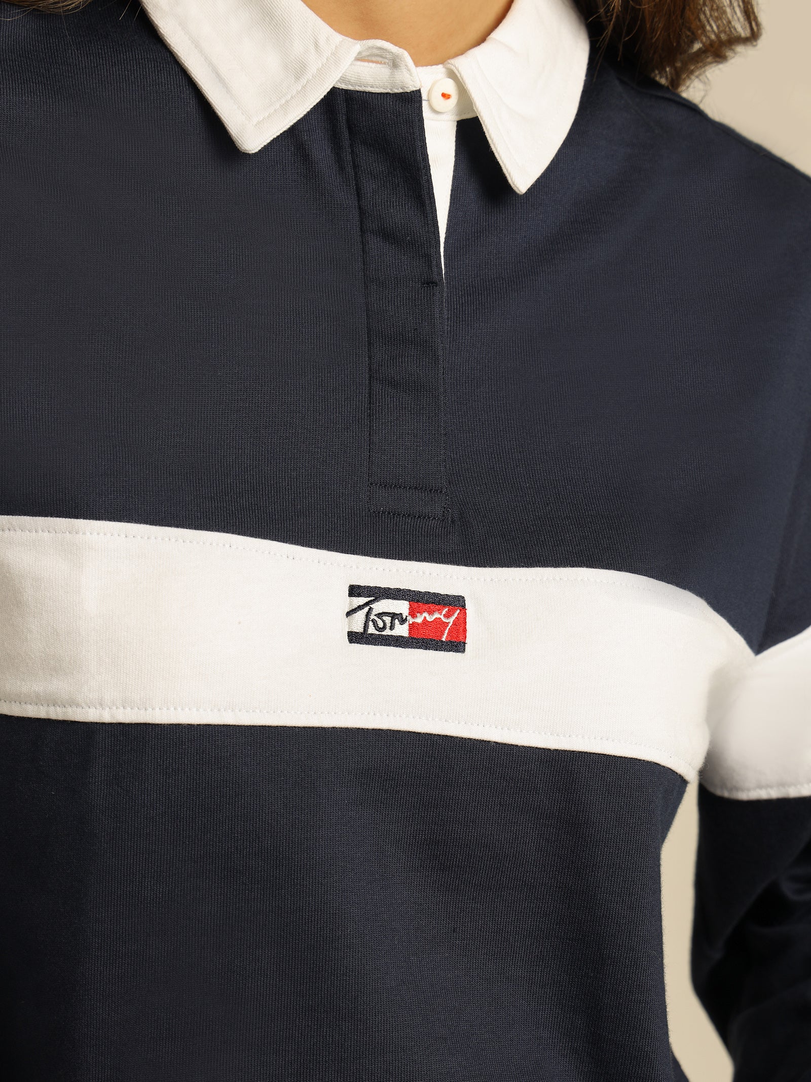 Crop Tiny Tommy Long Sleeve Polo - Image 6