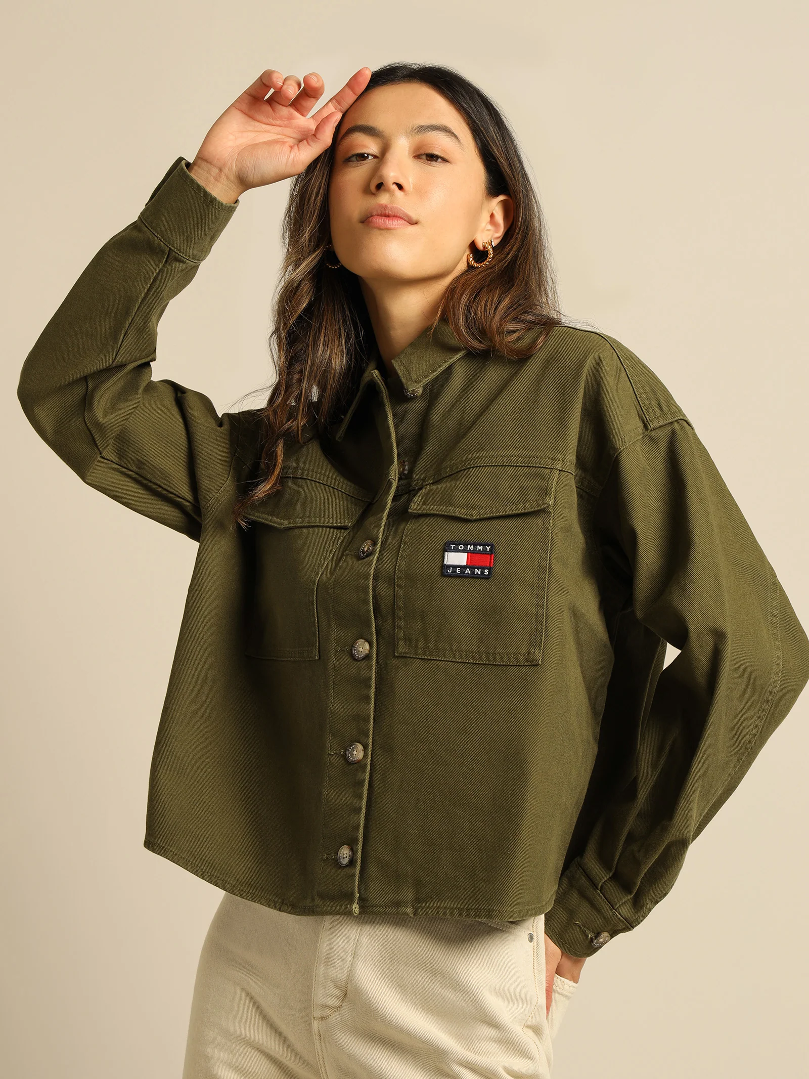 Cropped Badge Overshirt - Image 3