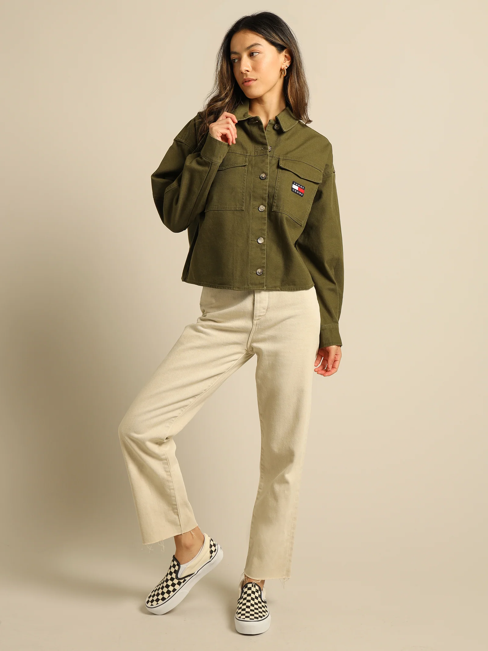 Cropped Badge Overshirt - Image 4