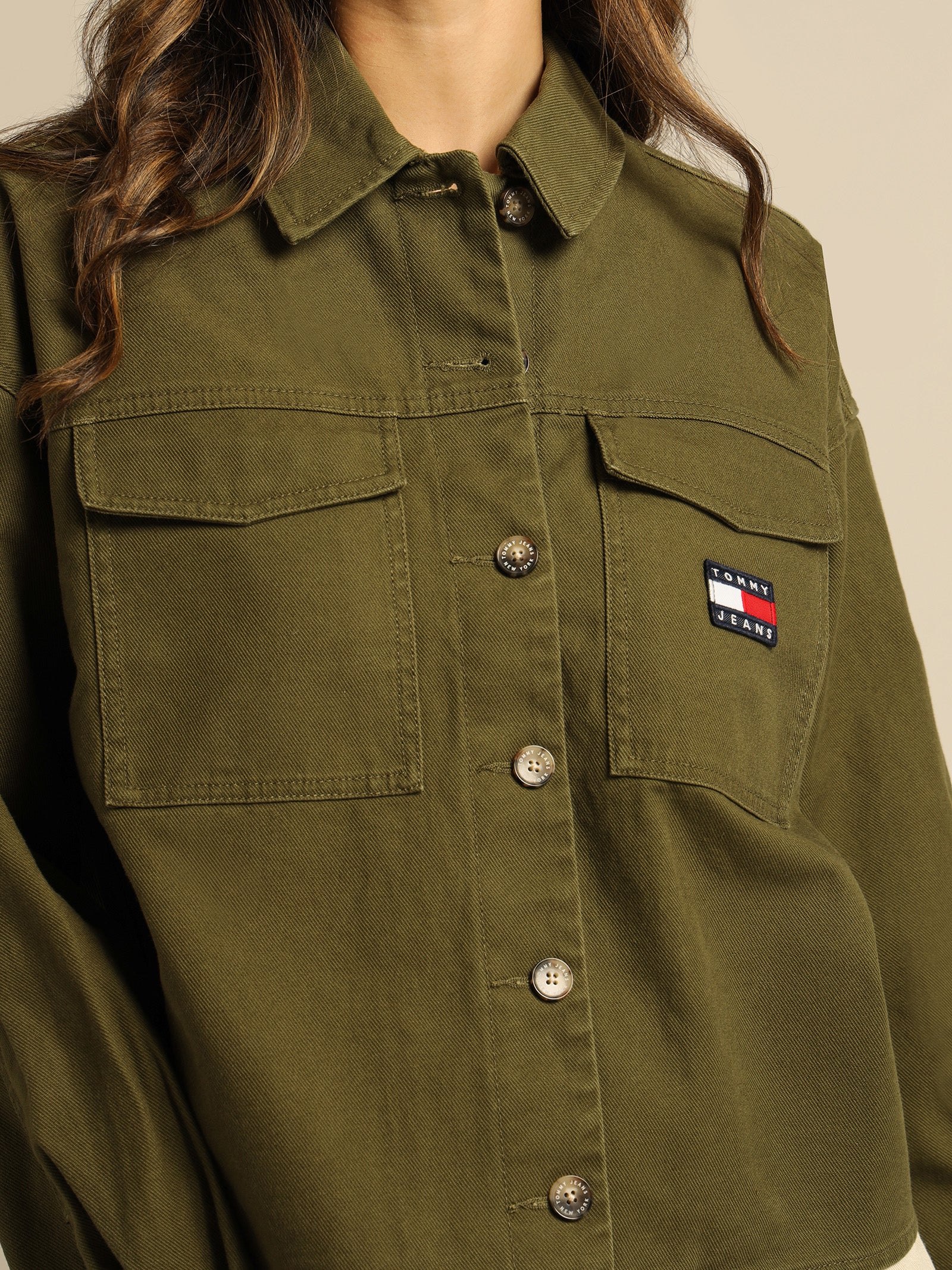 Cropped Badge Overshirt - Image 5