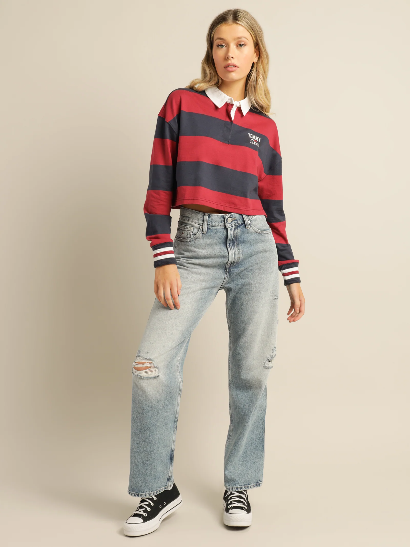 Cropped Long Sleeve Polo - Image 4