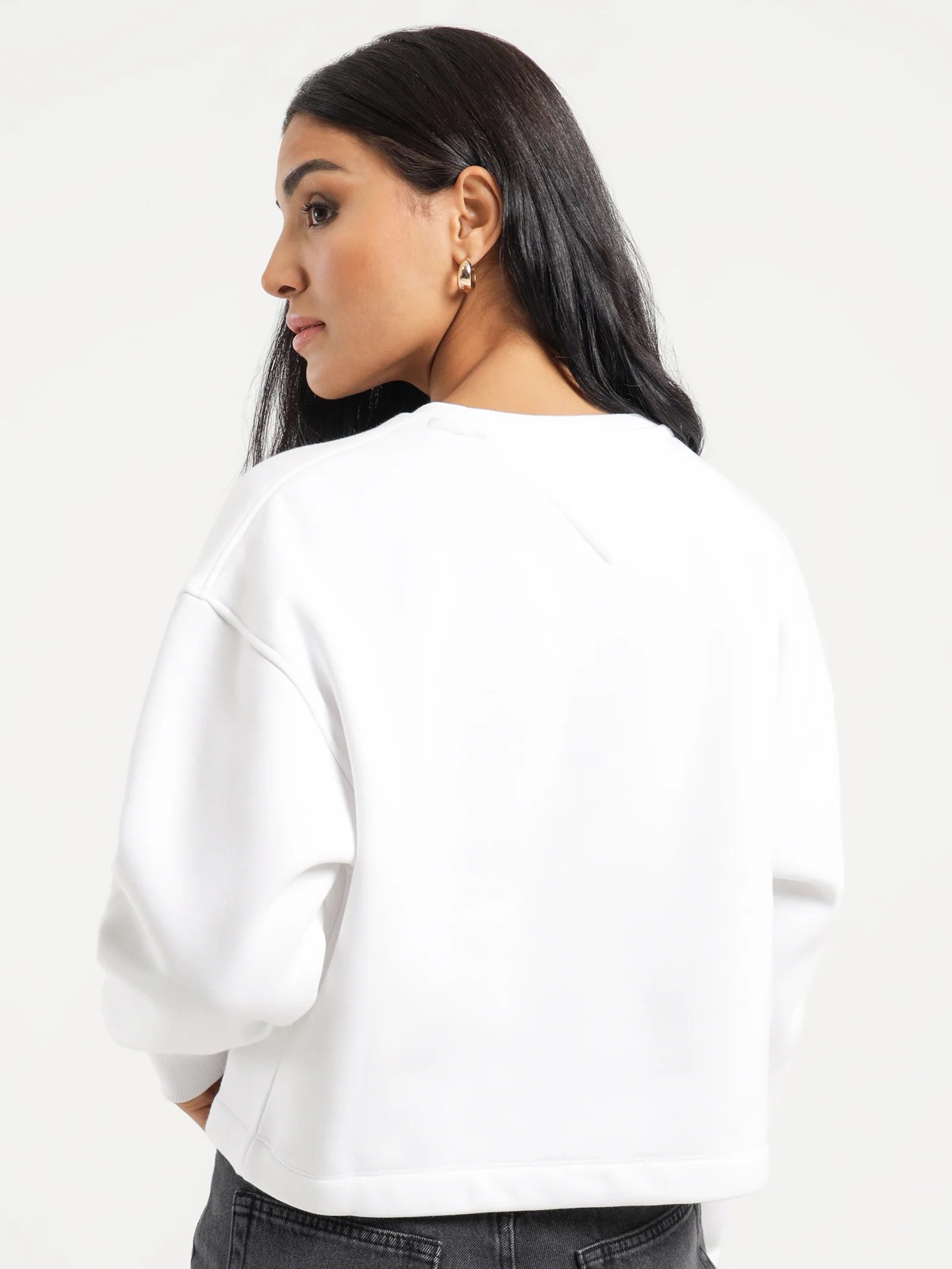 Cropped Relaxed Fit Sweater - Image 6