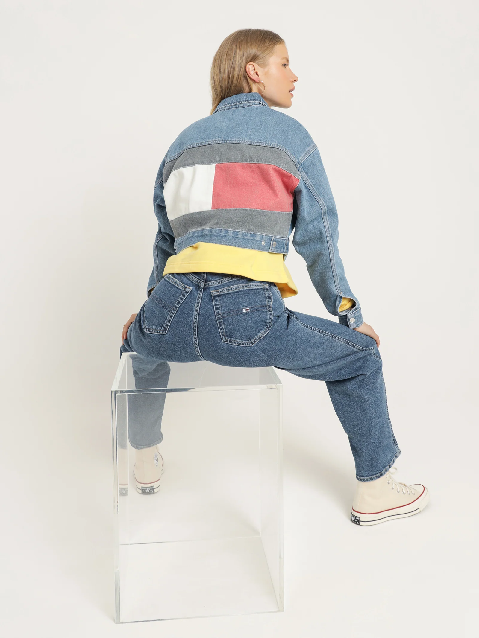 Cropped Trucker Denim Jacket - Image 2