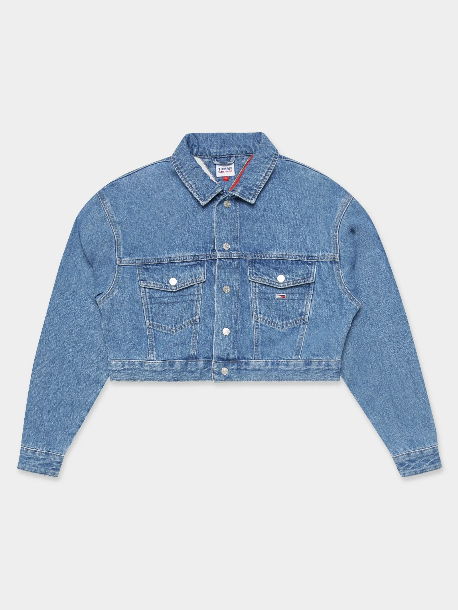 Cropped Trucker Denim Jacket - Image 7