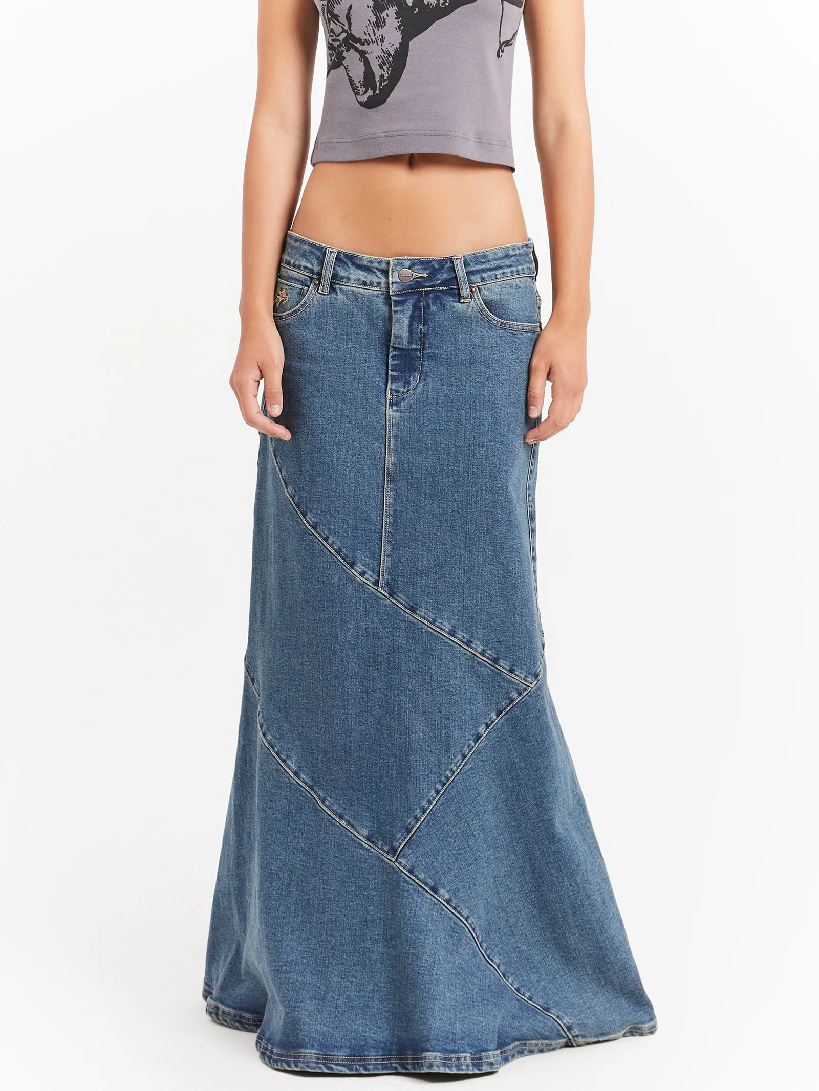 Crossroads Denim Maxi Skirt - Image 2