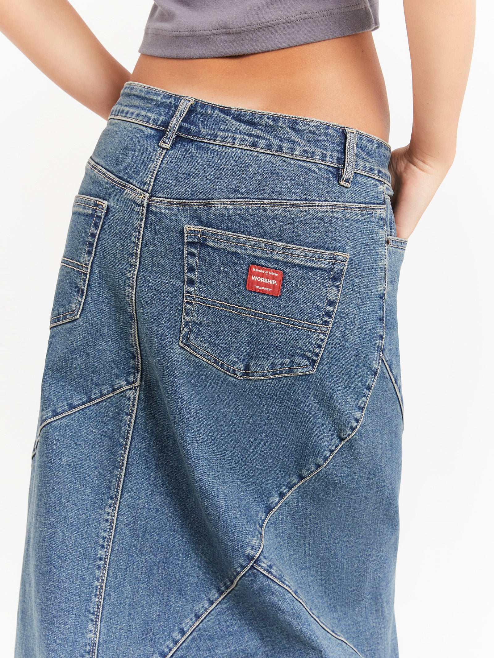 Crossroads Denim Maxi Skirt - Image 4