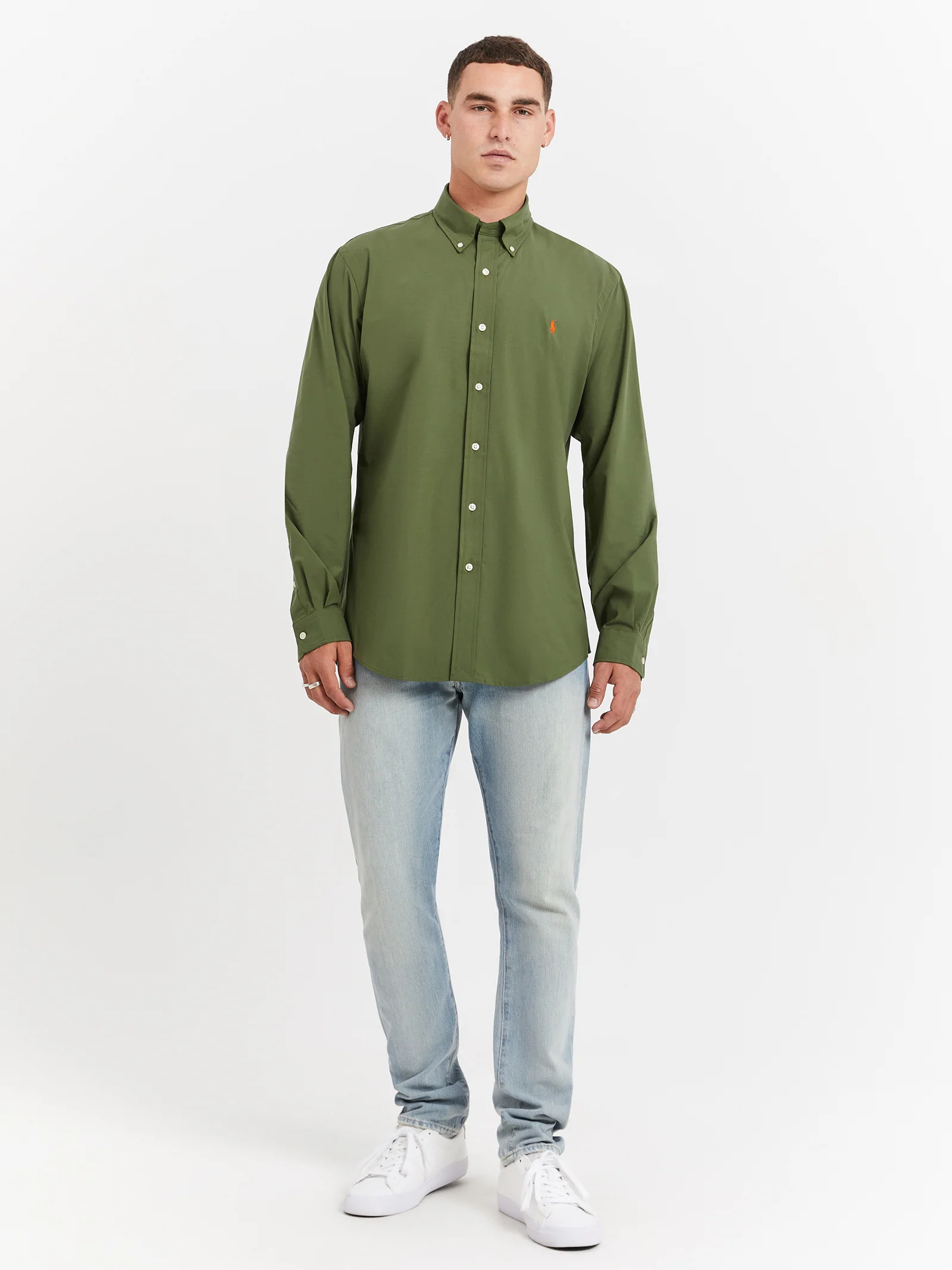 Custom Fit Long Sleeve Poplin Shirt - Image 2