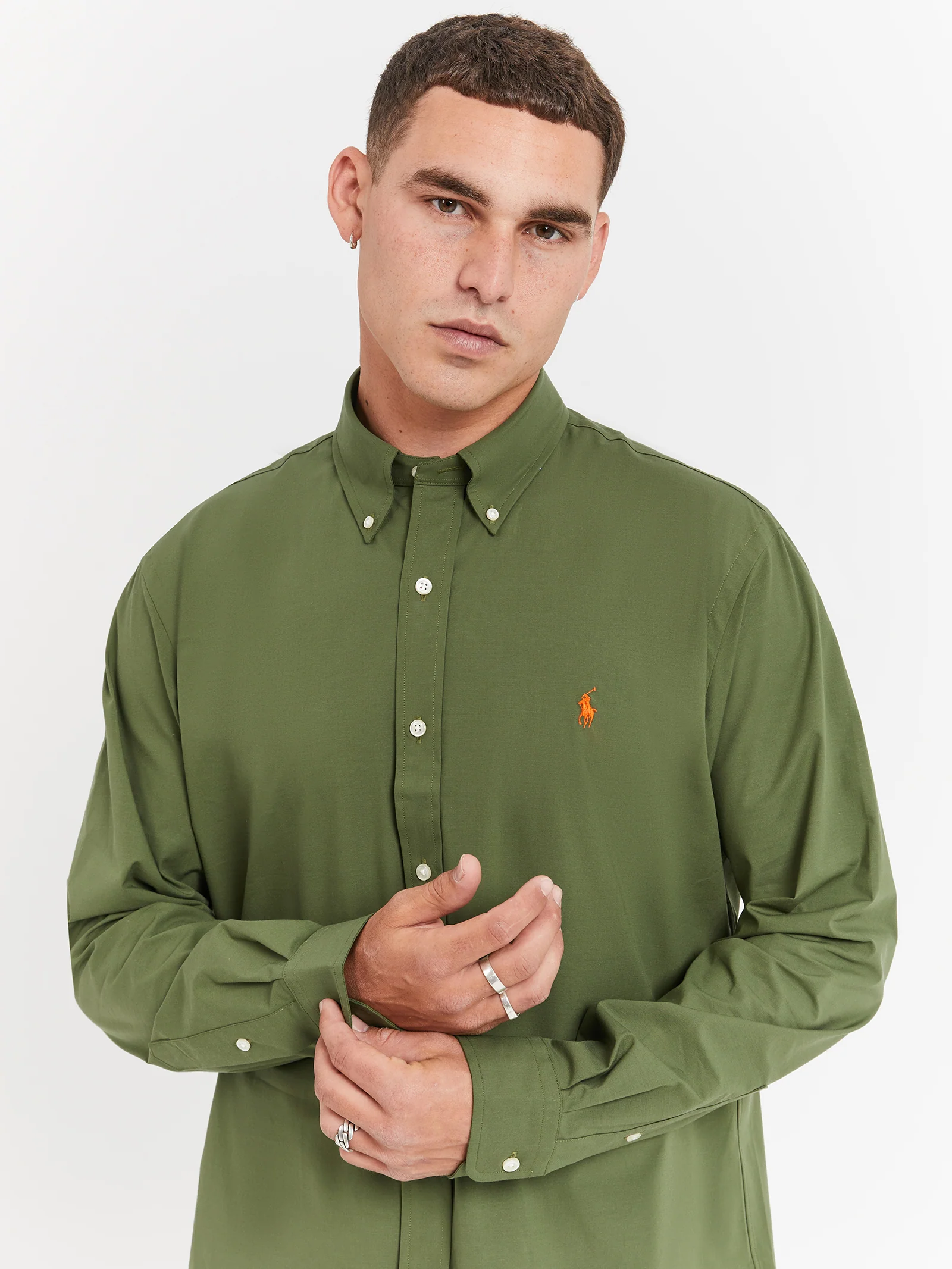 Custom Fit Long Sleeve Poplin Shirt - Image 3