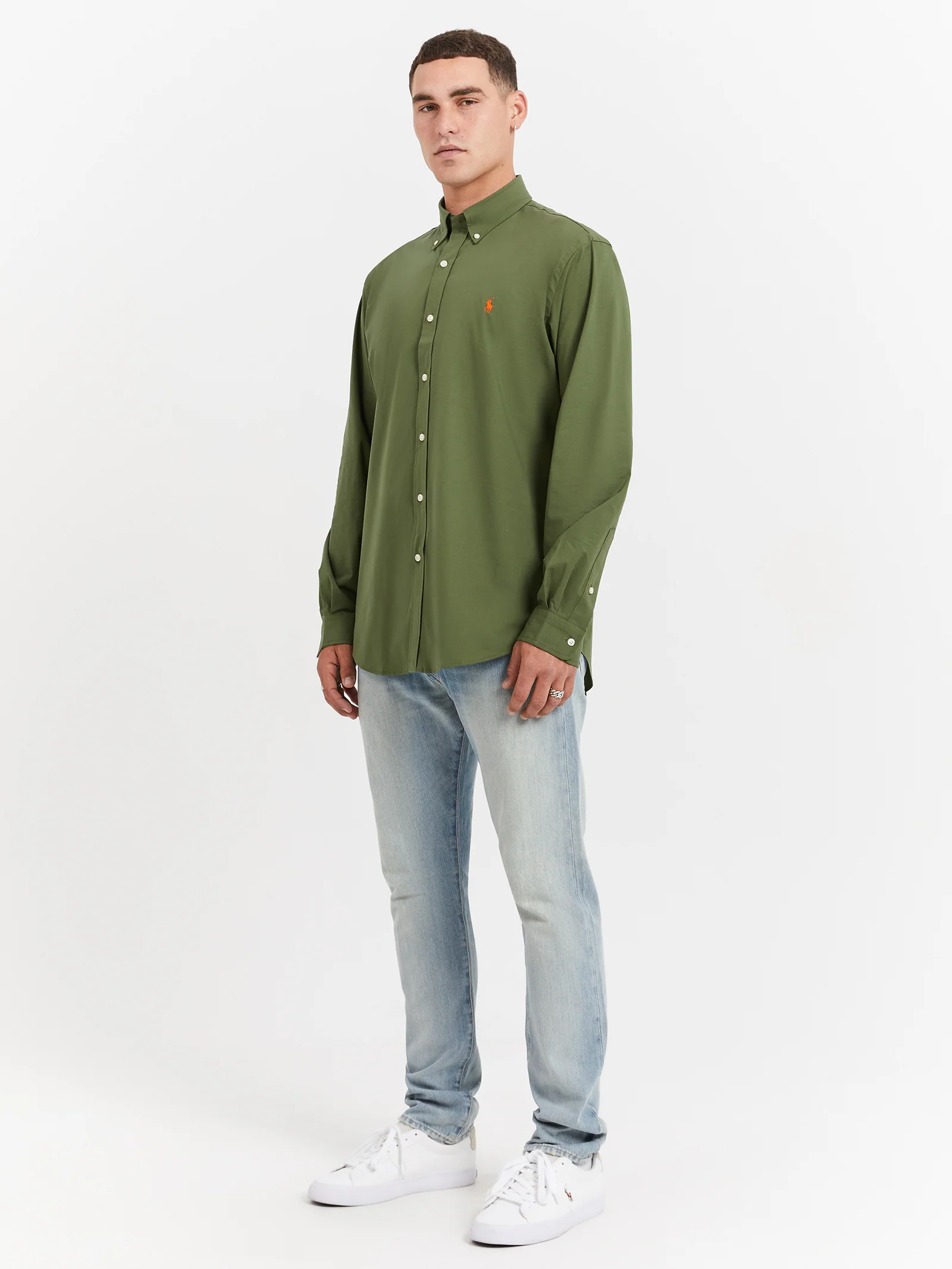 Custom Fit Long Sleeve Poplin Shirt - Image 4