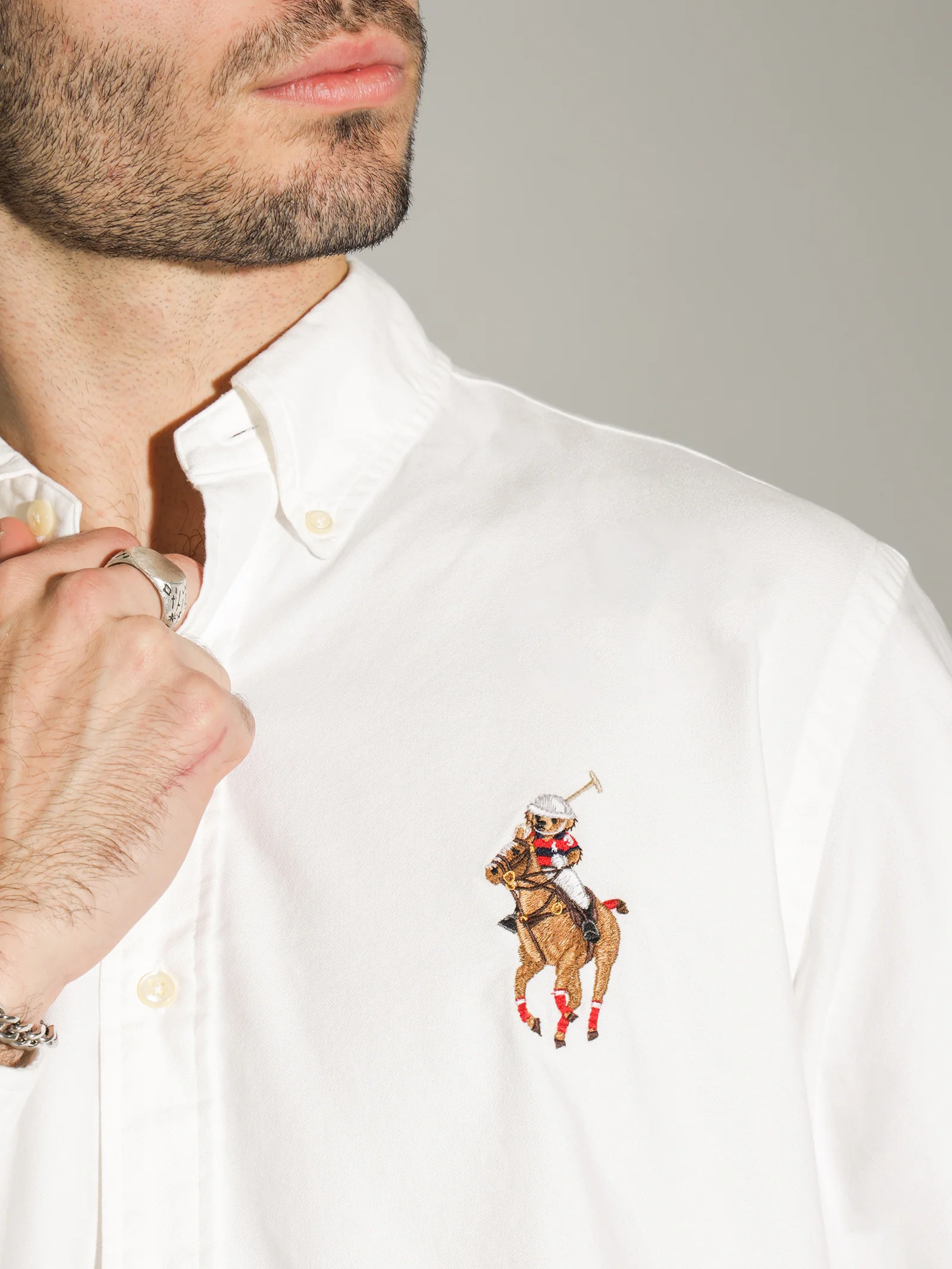Custom-Fit Polo Bear Oxford Shirt - Image 3